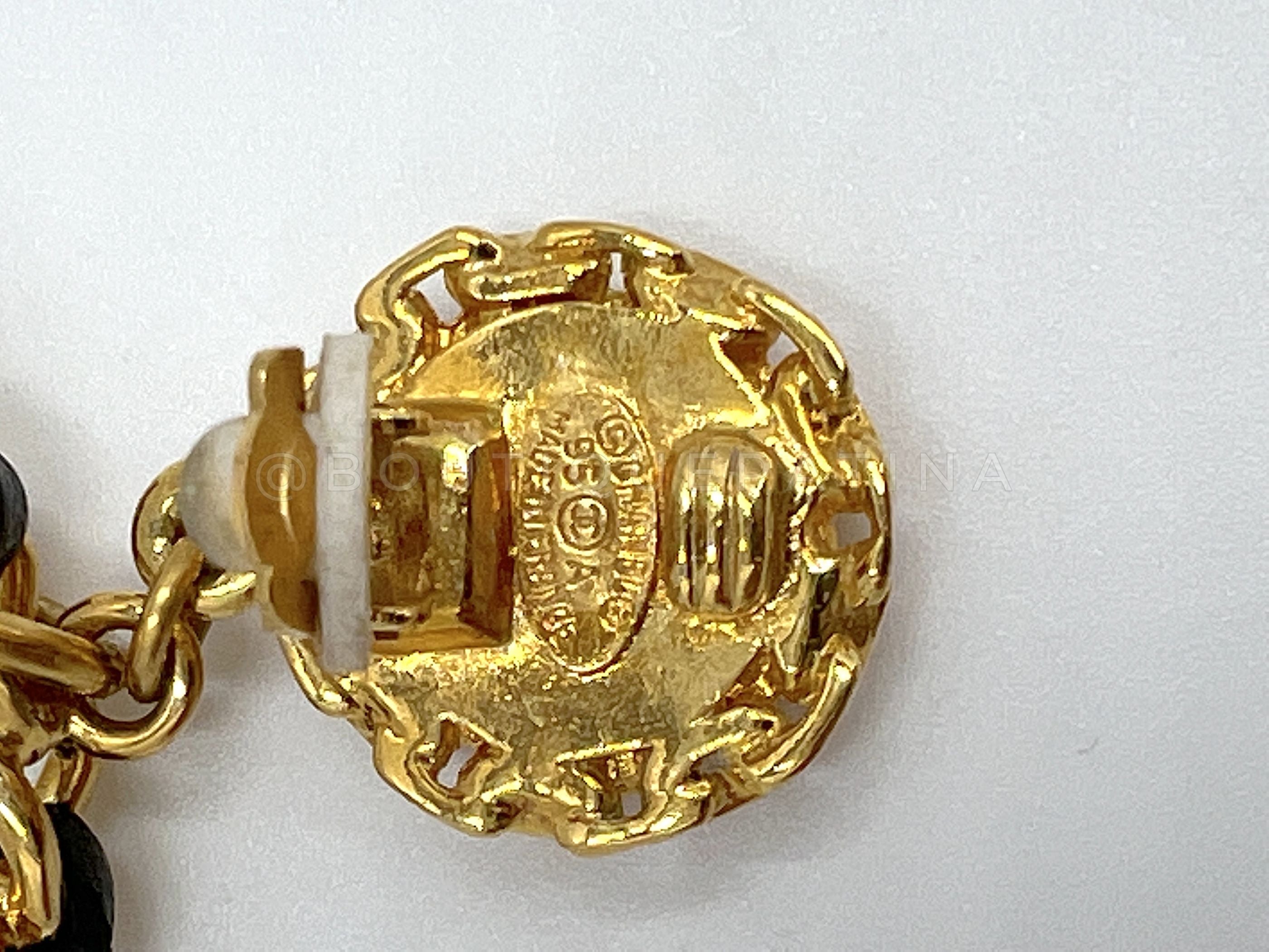 Chanel Vintage 95A Pearl Drop Woven Hoop Earrings