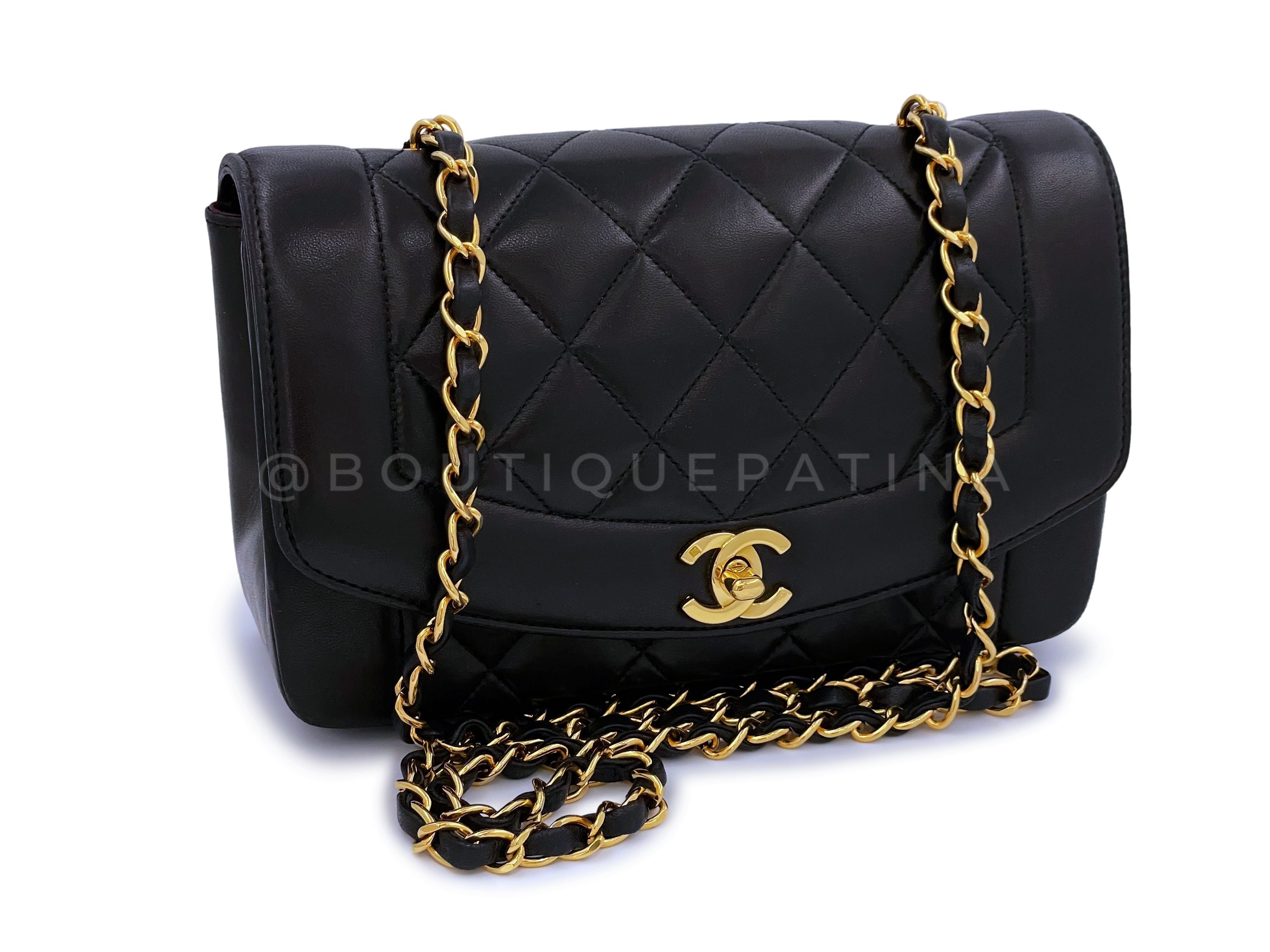 Chanel 1994 Vintage Small Diana Flap Bag 24k GHW Lambskin