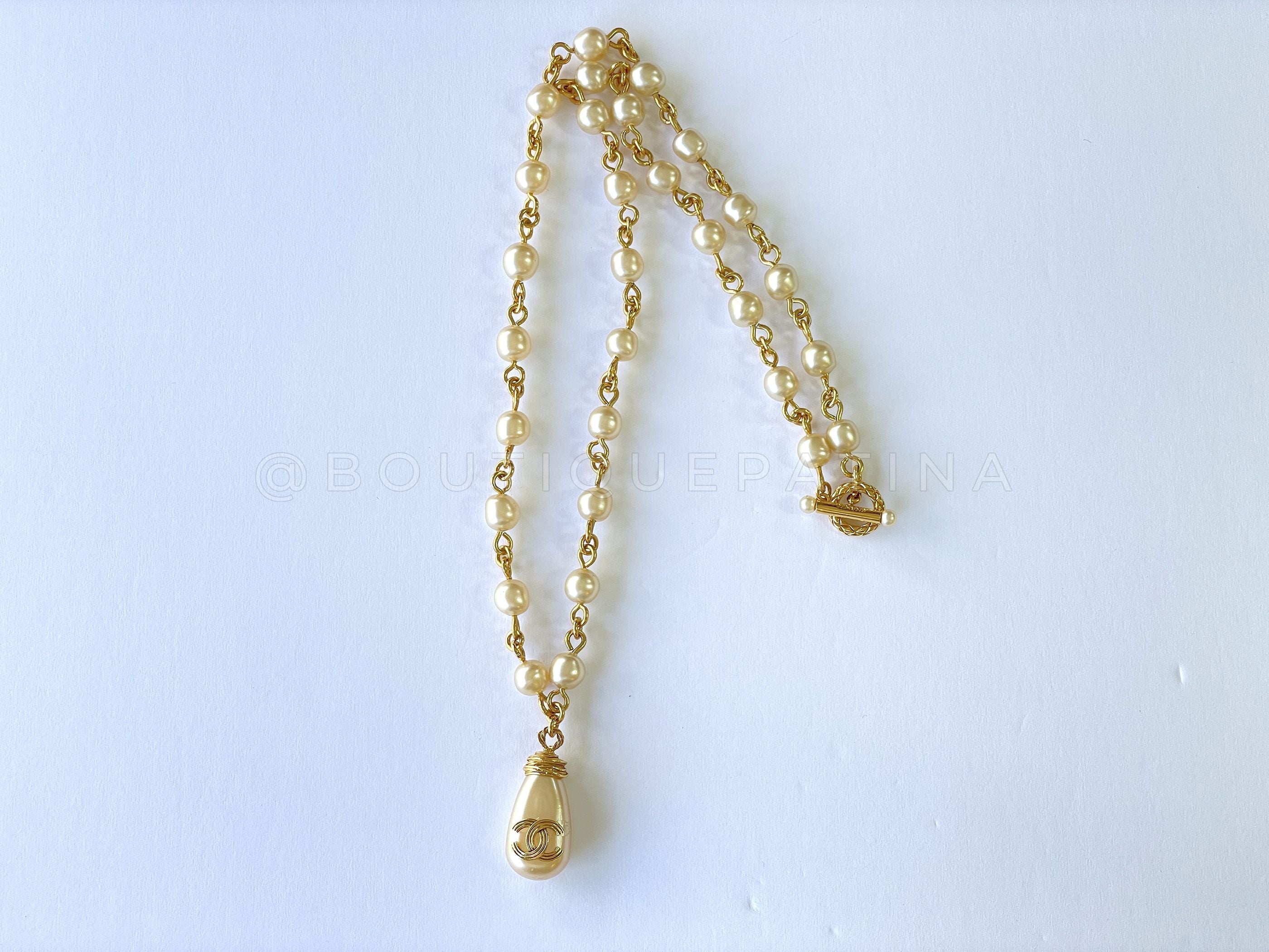 Chanel Vintage 94A Pearl Drop Long Necklace