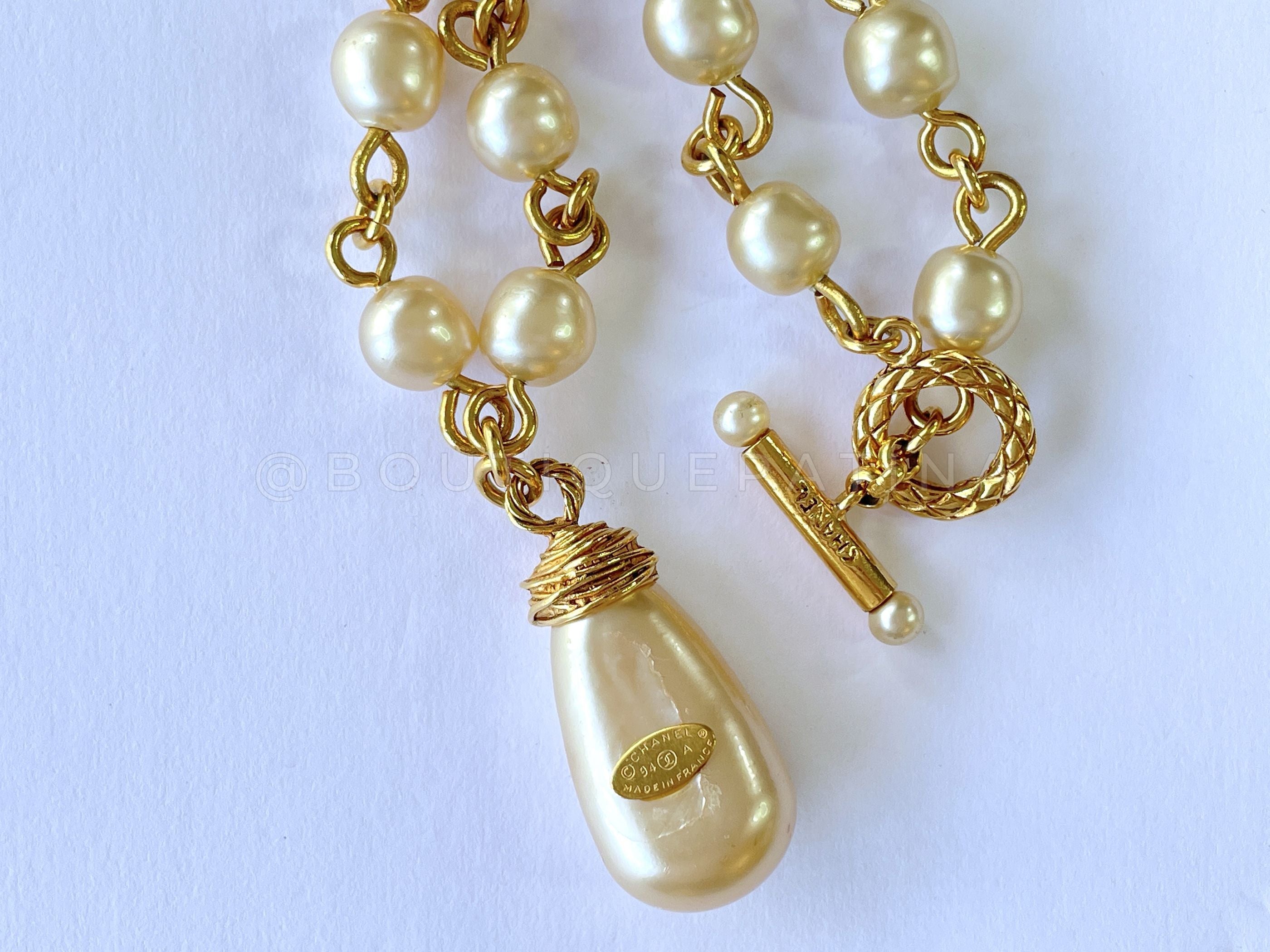 Chanel Vintage 94A Pearl Drop Long Necklace