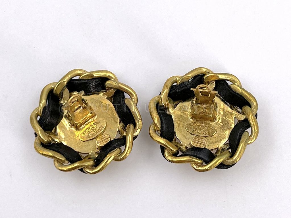 Chanel Vintage Collection 28 Large Giant Woven Stud Earrings
