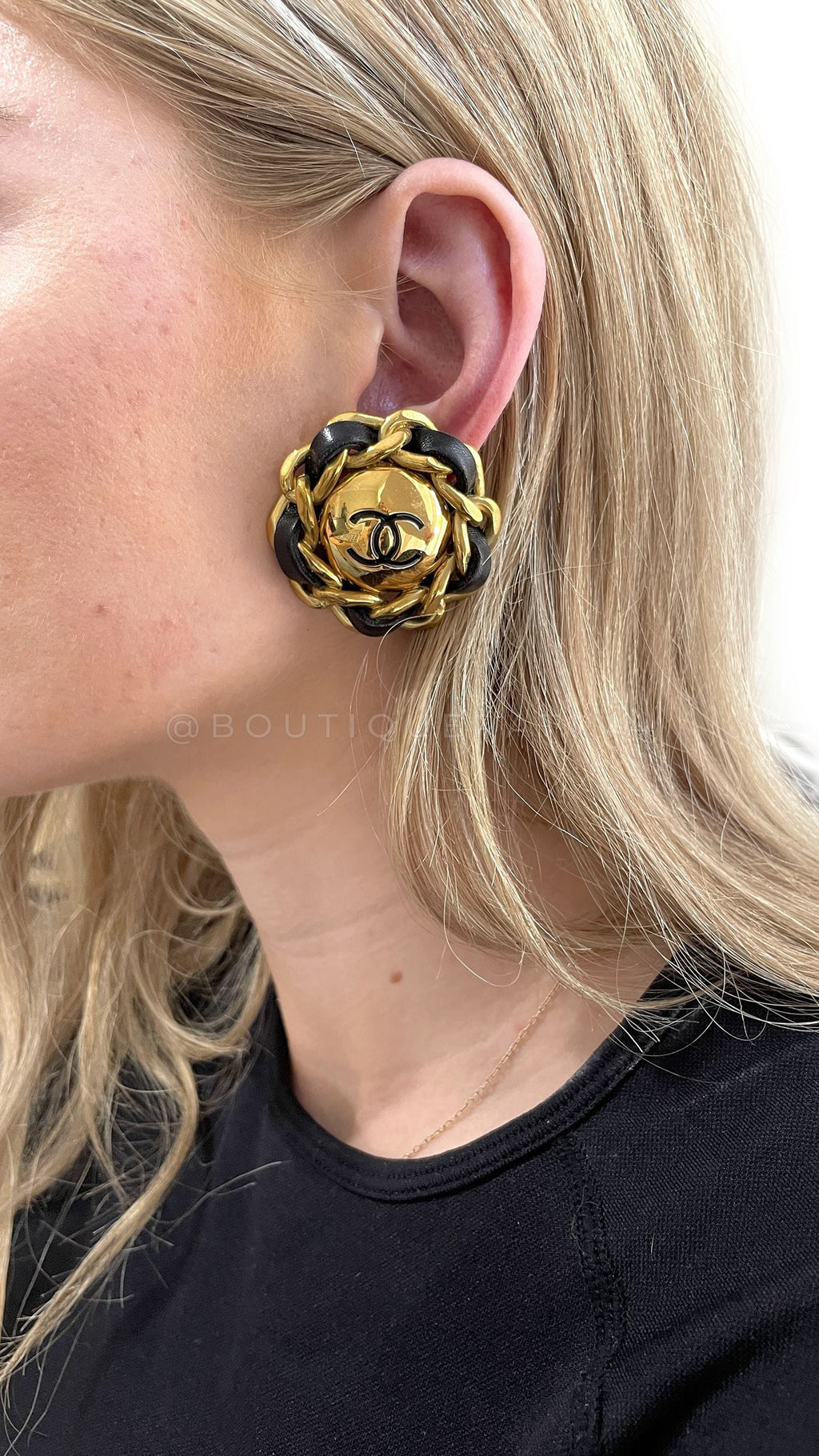 Chanel Vintage Collection 28 Large Giant Woven Stud Earrings