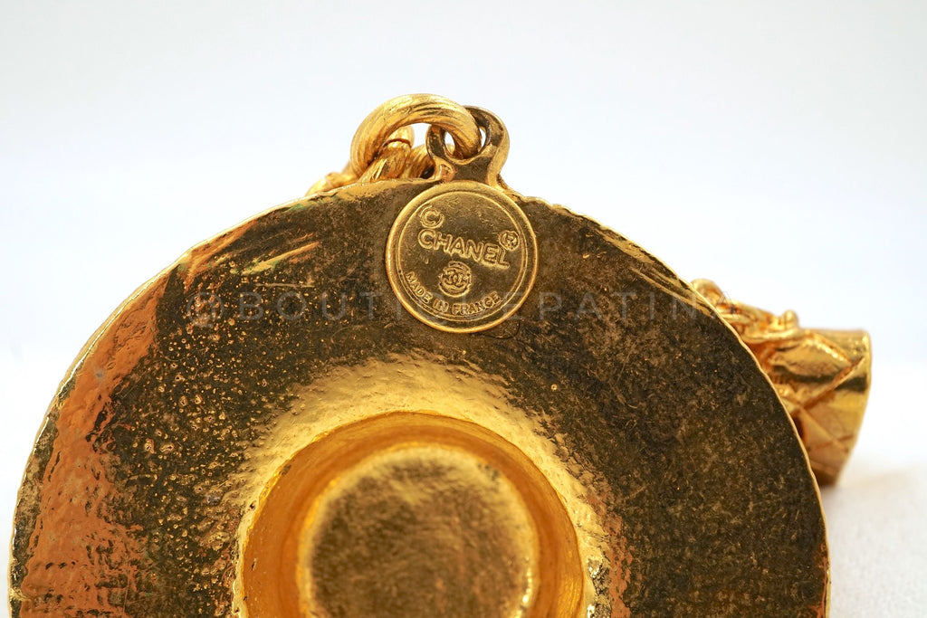 Chanel Vintage 80s Hat and Purse Long Necklace