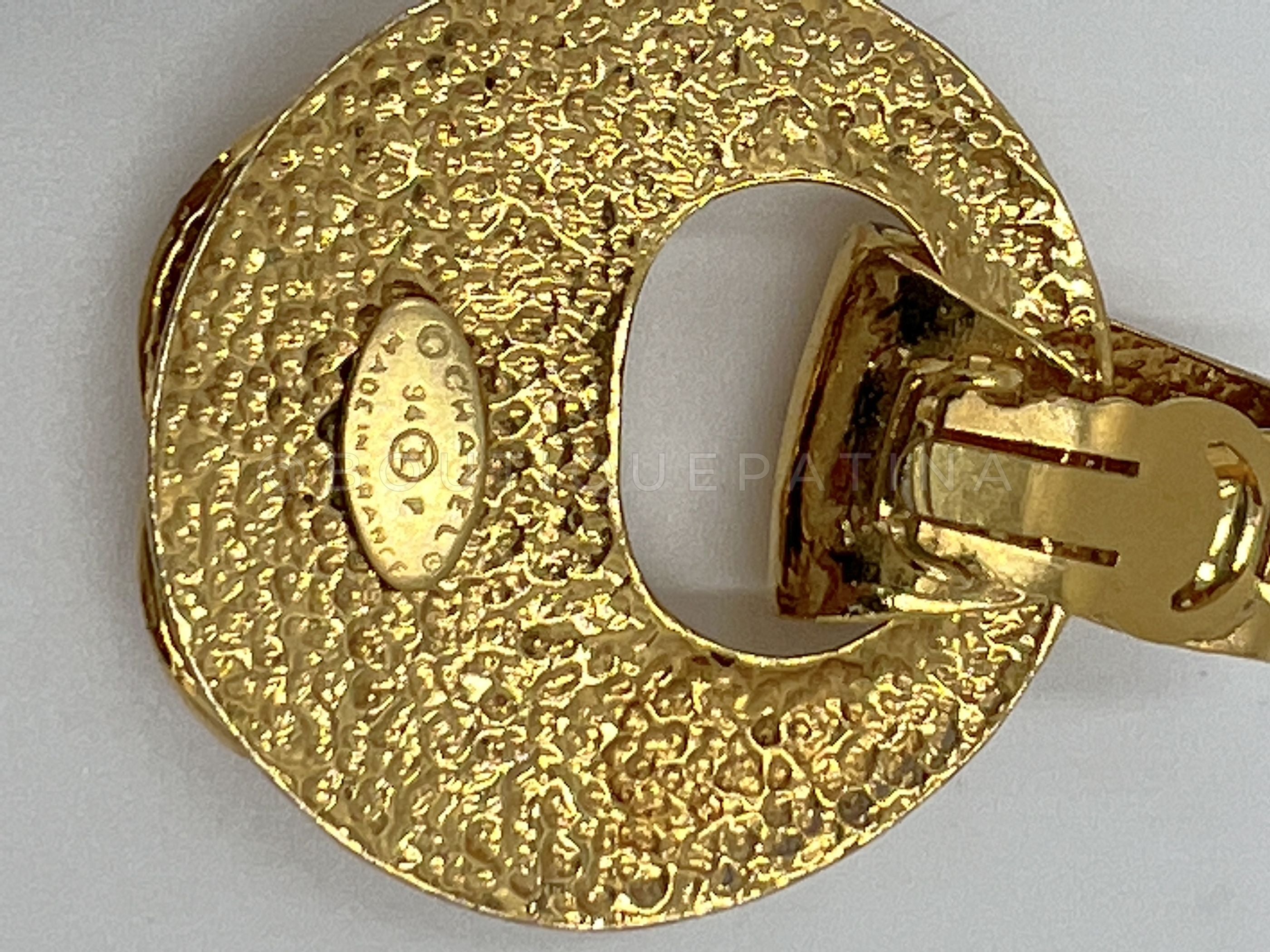 Chanel Vintage 94P Large CC Logo Quilted Door Knocker Dangle Earrings