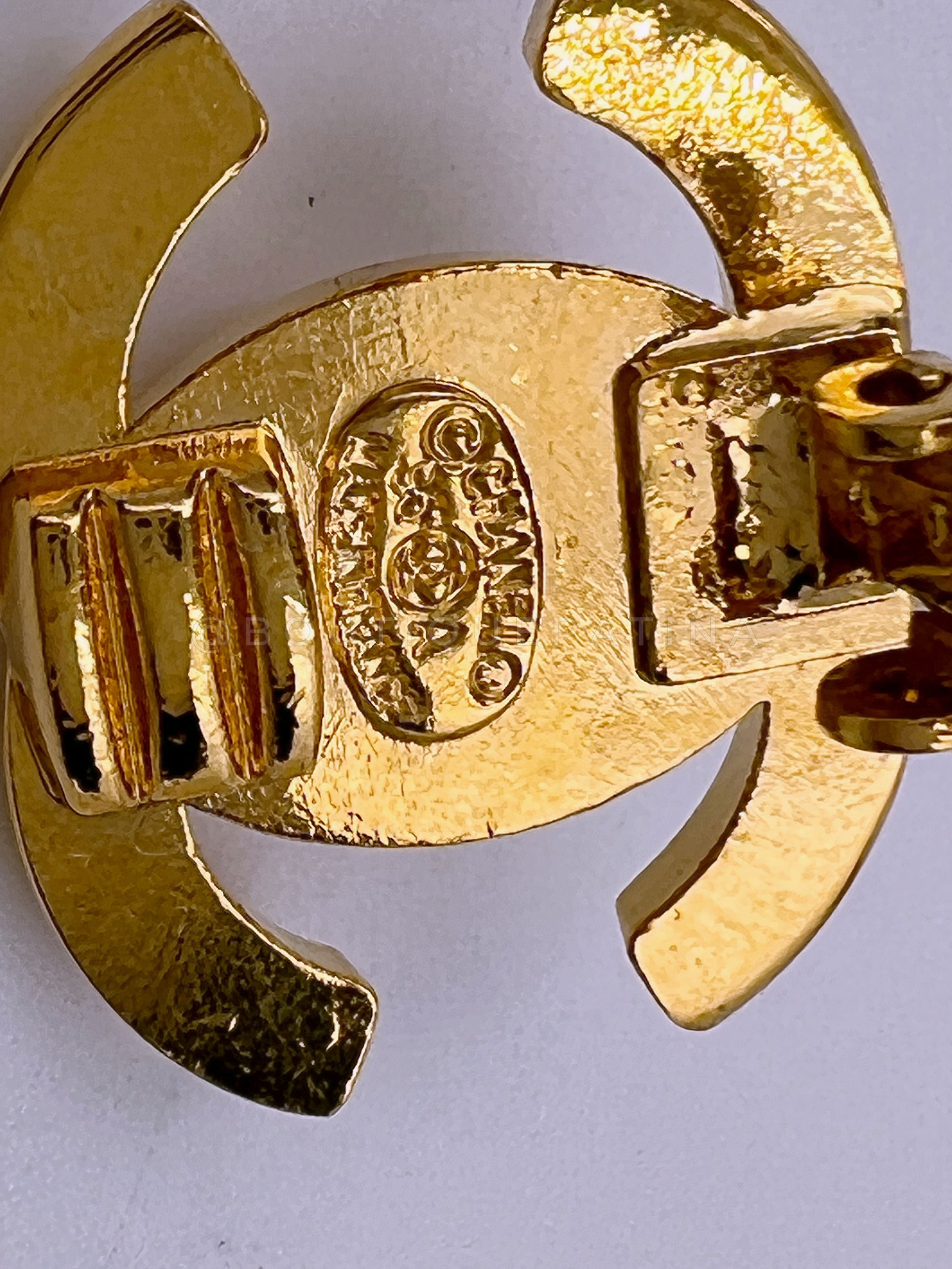 Chanel Vintage 96A Classic Turnlock Stud Earrings WEA