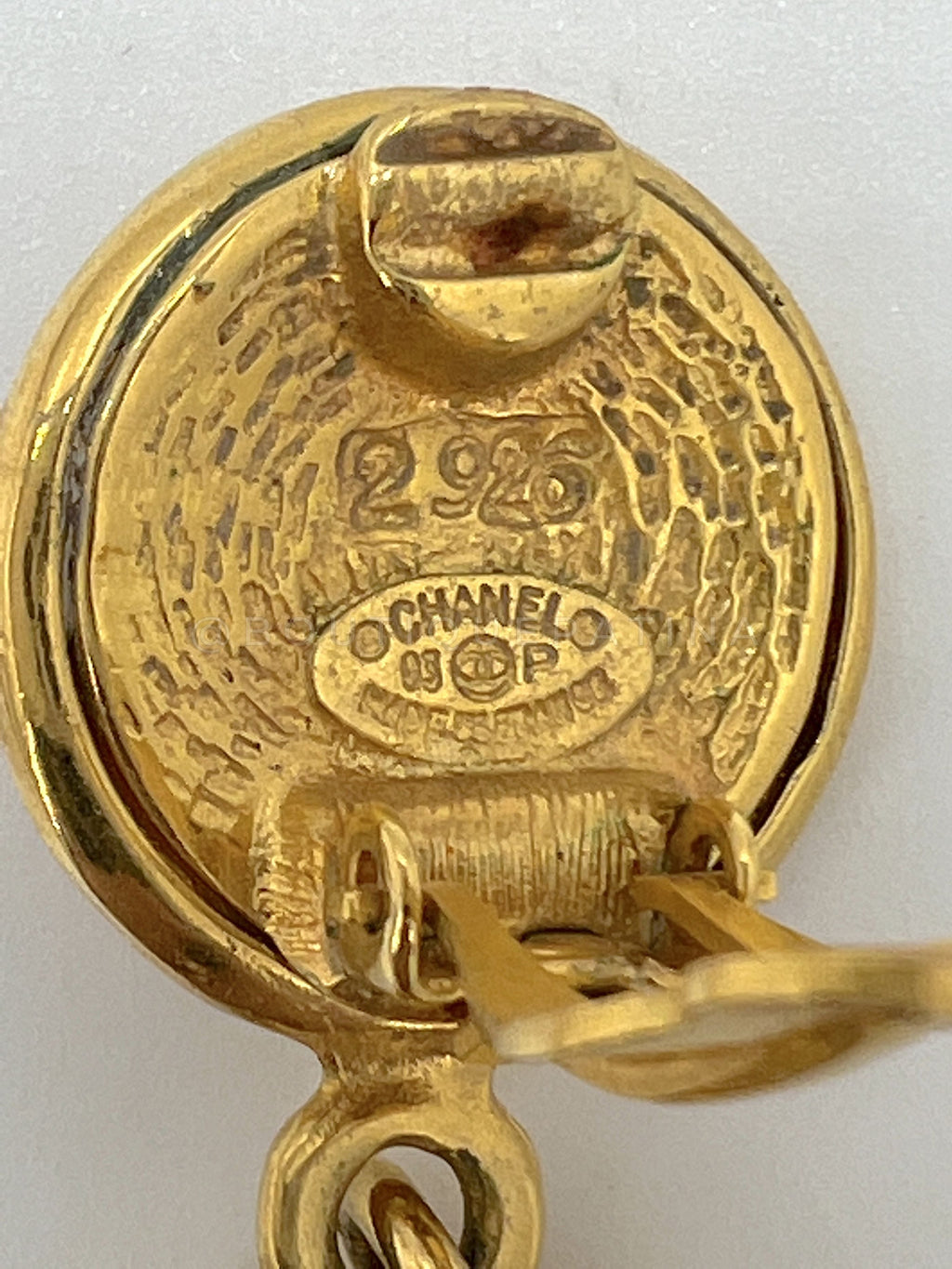 Chanel 93P Vintage Long Triple CC Logo Drop Earrings