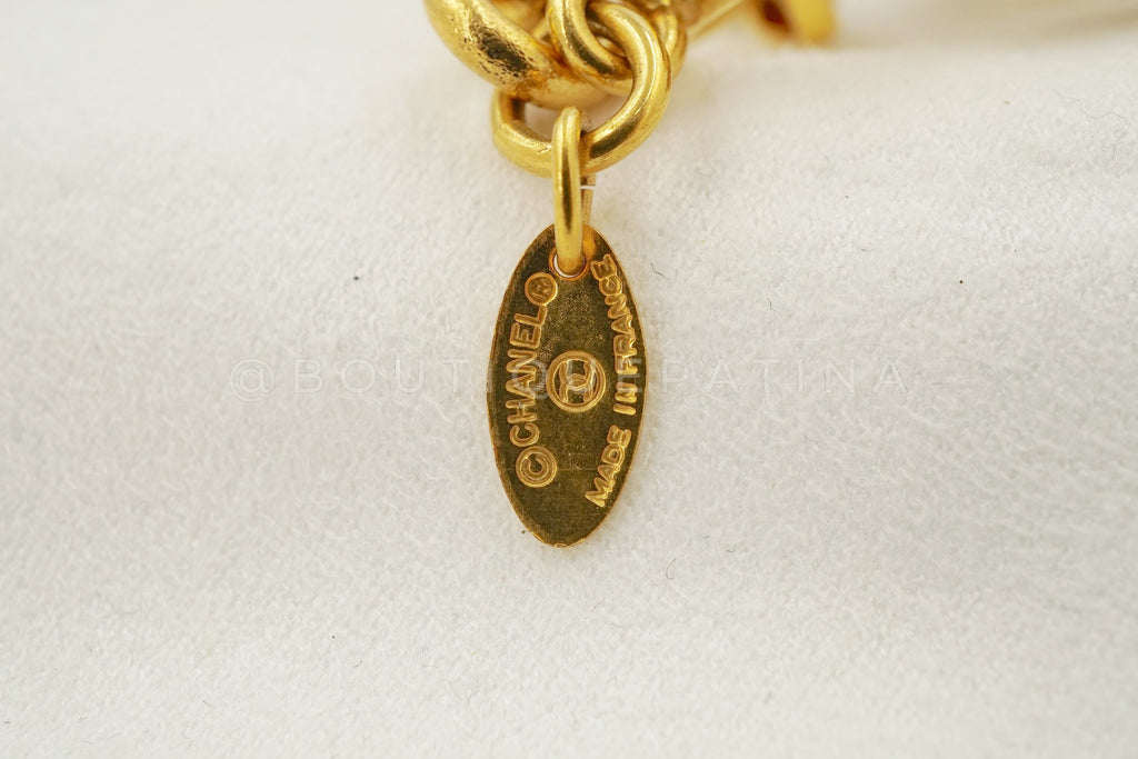 Chanel Vintage 80s Large Sunburst Pendant Long Necklace