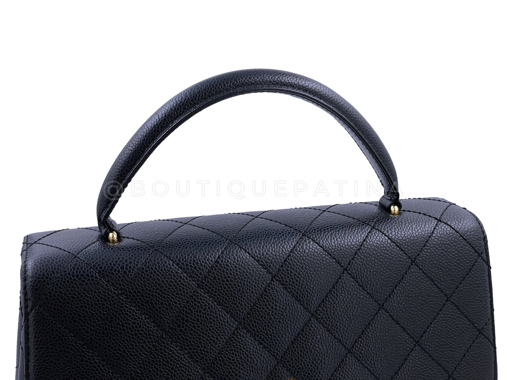 Chanel 2007 VIntage Black Caviar Kelly Flap Tote Bag 24k GHW
