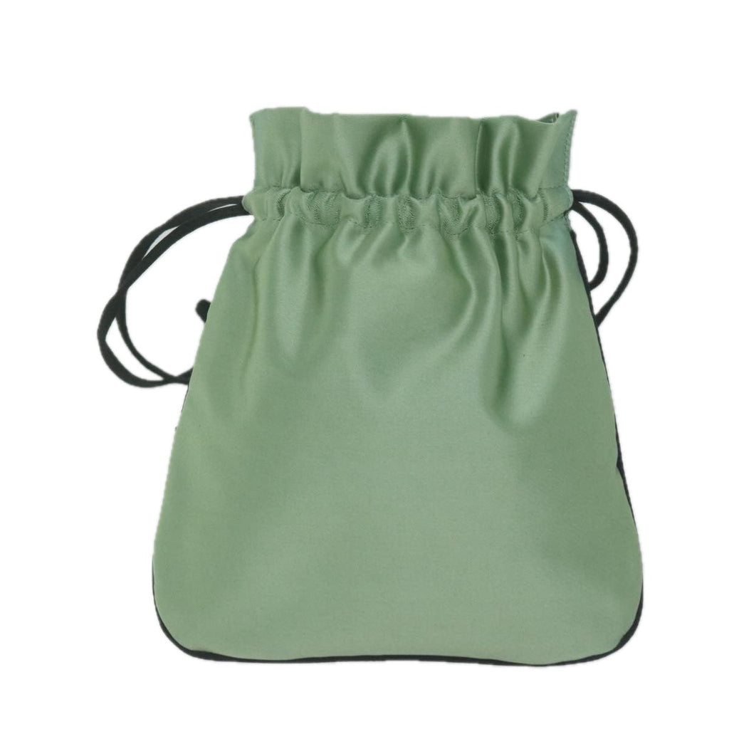 PRADA Drawstring Pouch Pouch Satin Green 65661V