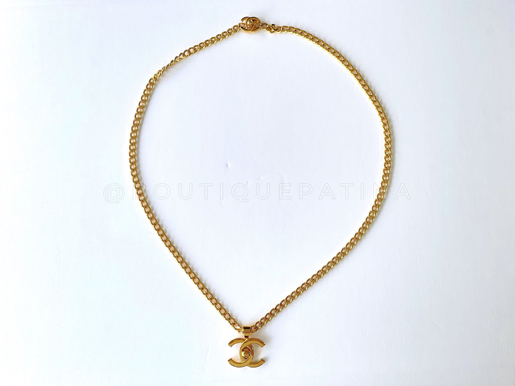 Chanel 96P Vintage Long Turnlock Pendant Necklace