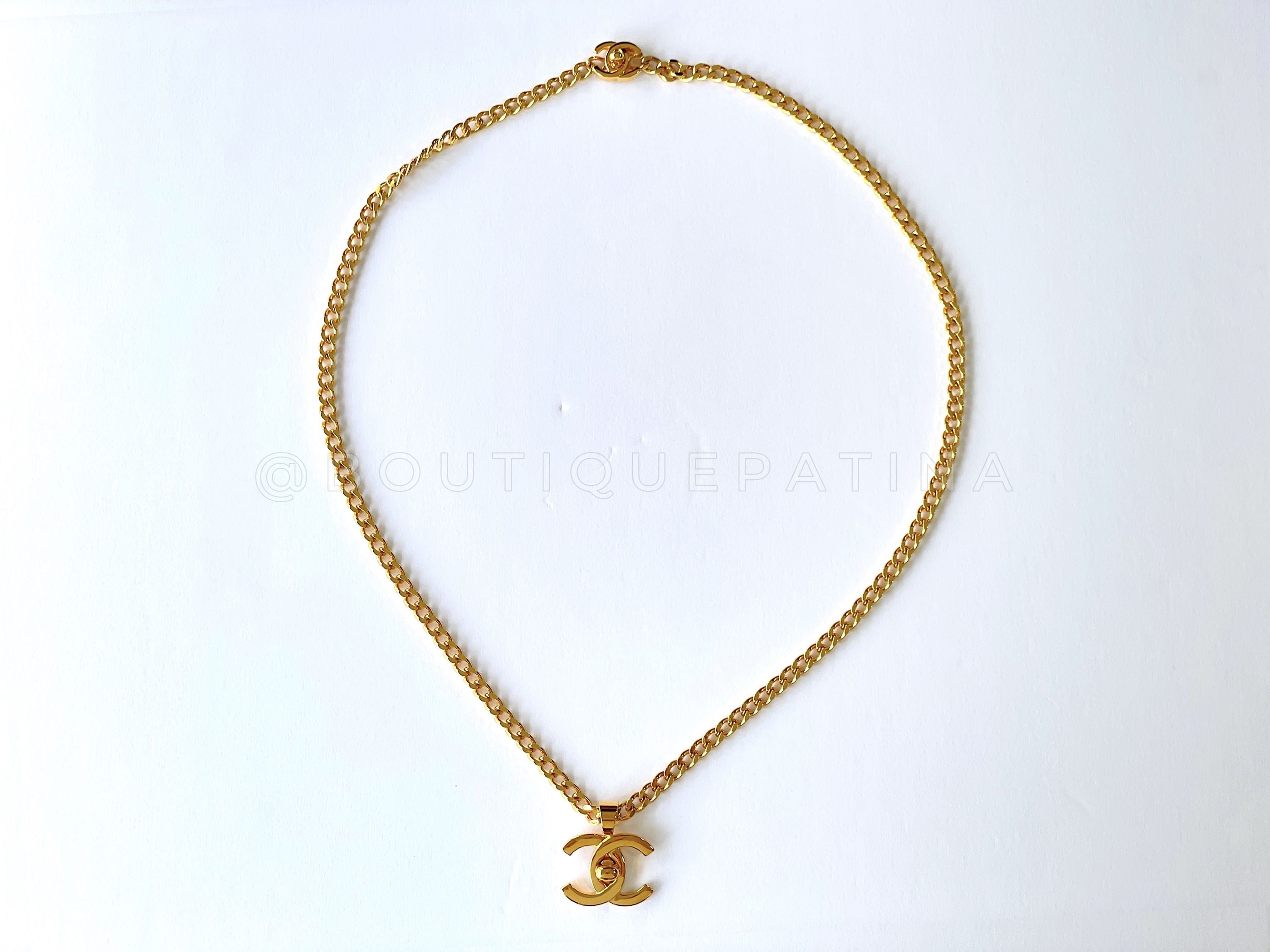 Chanel 96P Vintage Long Turnlock Pendant Necklace