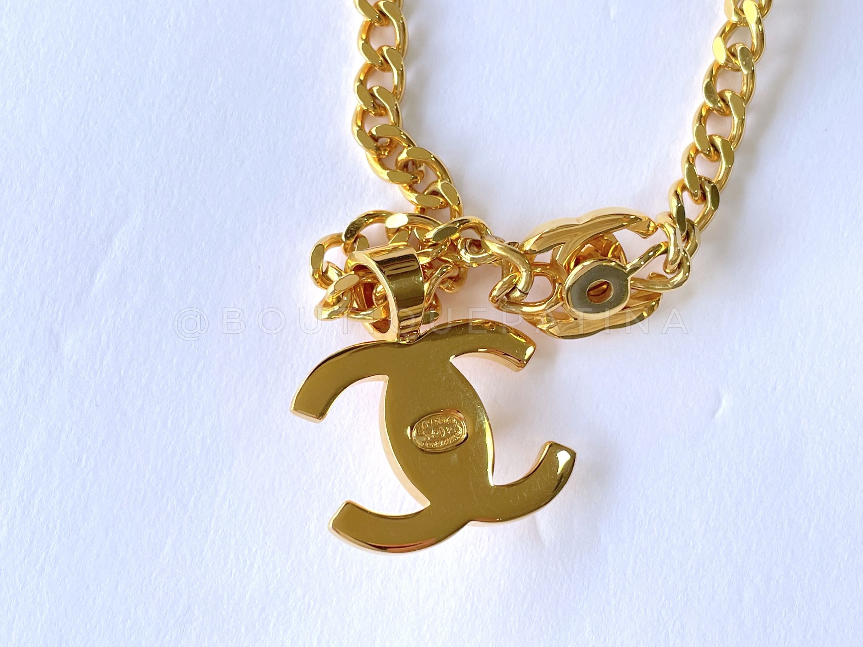 Chanel 96P Vintage Long Turnlock Pendant Necklace