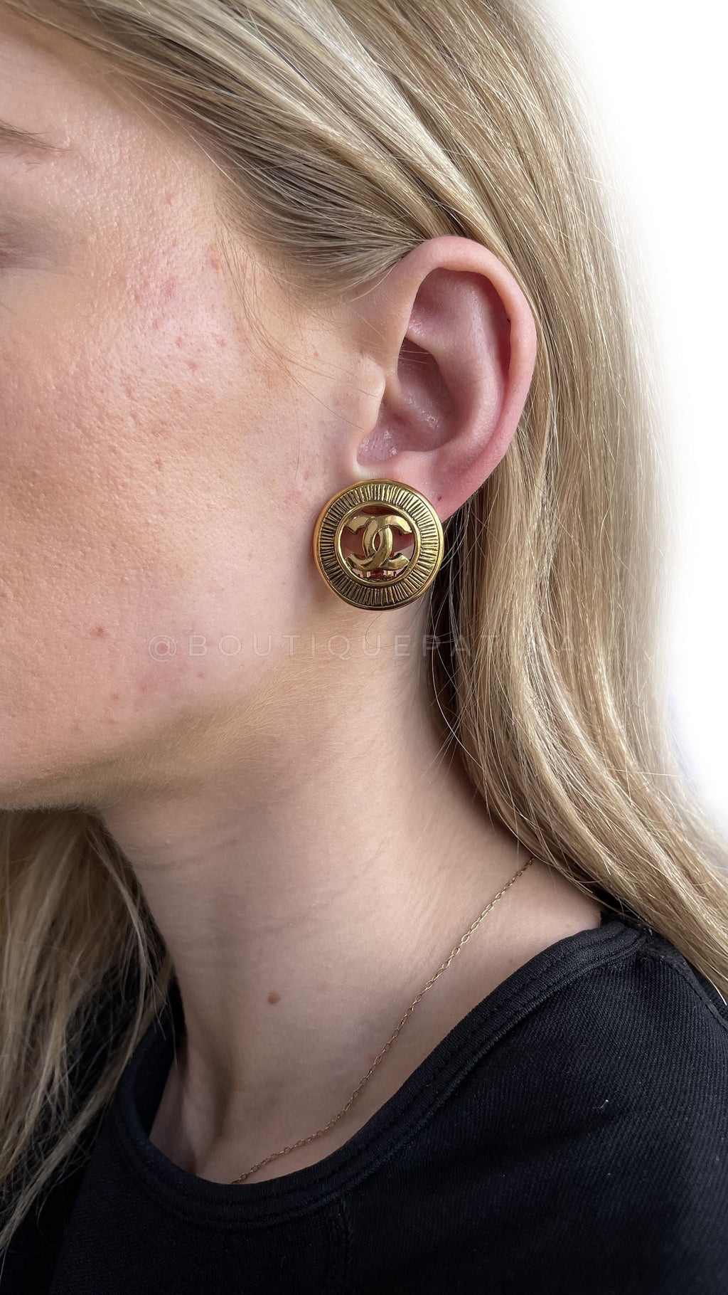 Chanel Vintage 1980s Sunburst Stud Earrings