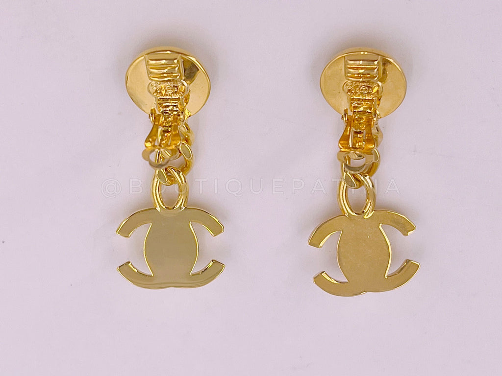 Chanel Vintage 96A Classic Turnlock Drop Earrings