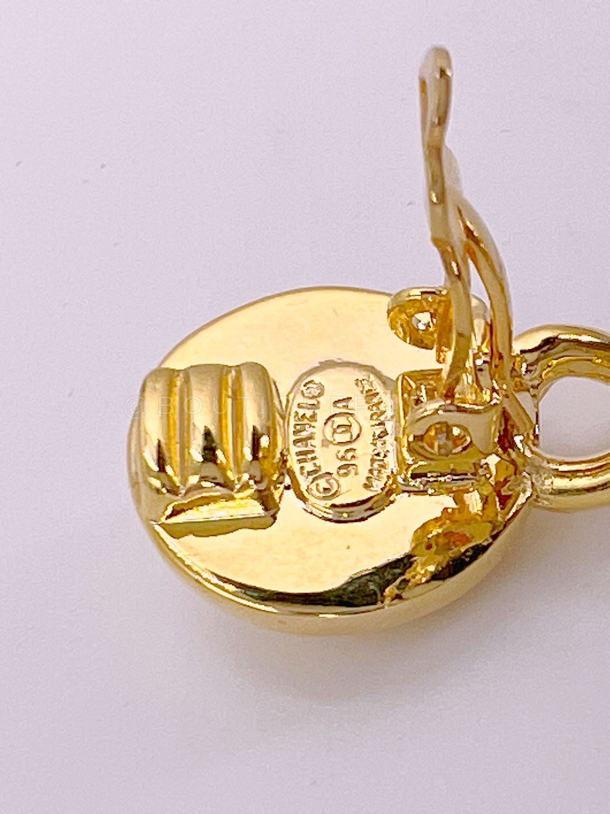 Chanel Vintage 96A Classic Turnlock Drop Earrings