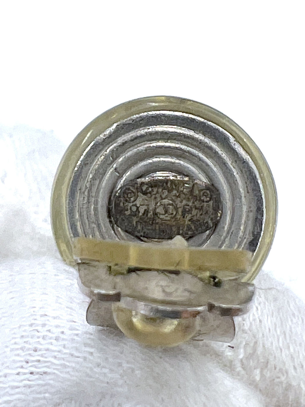 Chanel Vintage 97P Holographic Resin Drop Earrings White Silver