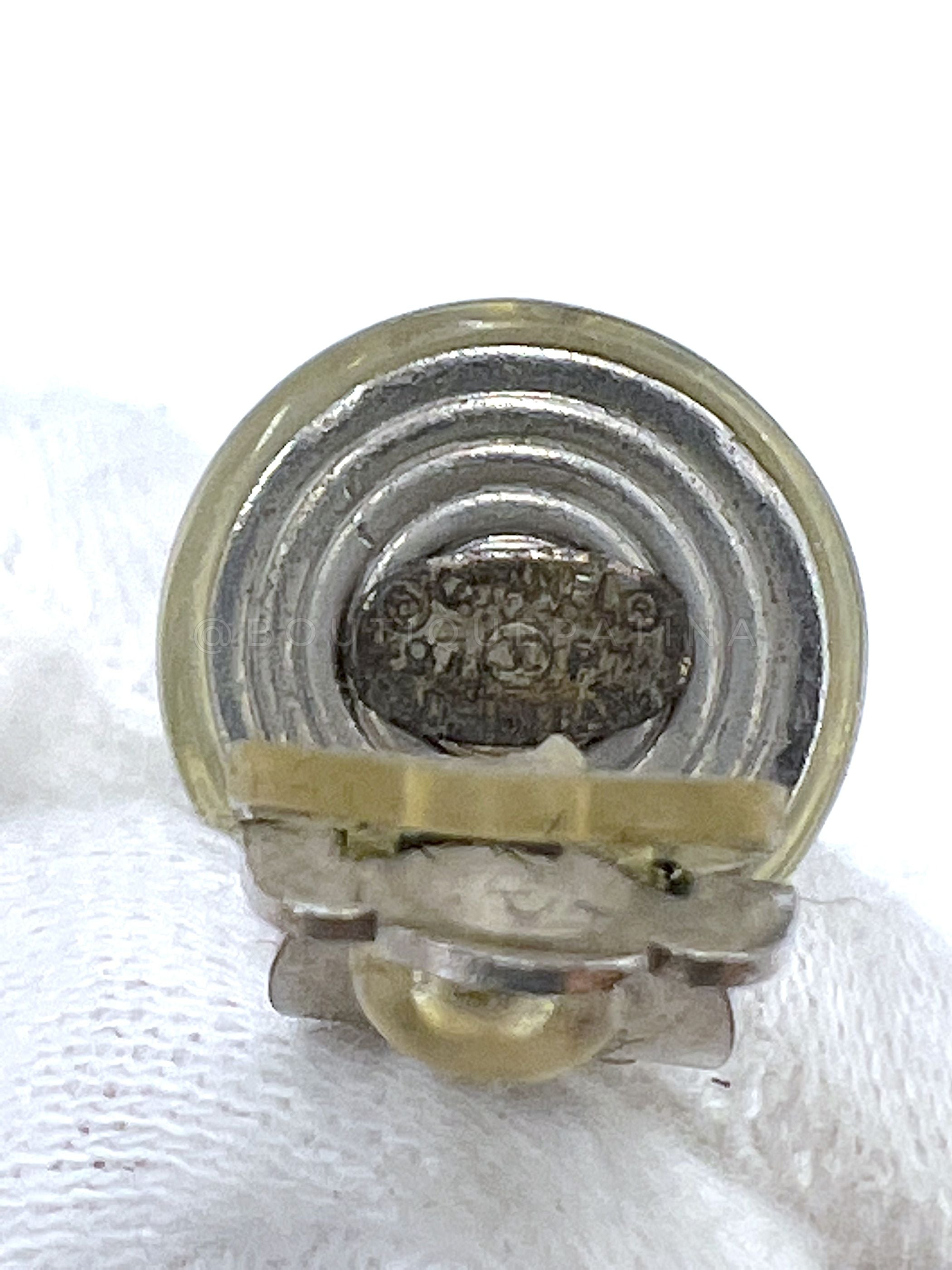 Chanel Vintage 97P Holographic Resin Drop Earrings White Silver