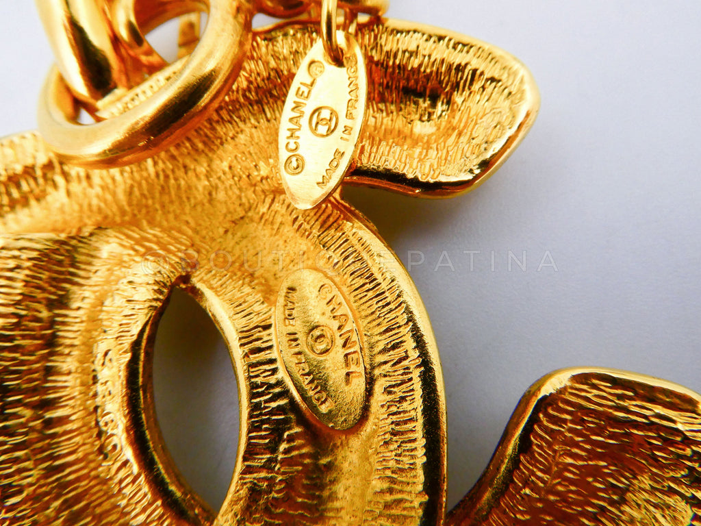 Chanel Vintage Giant XL Quilted CC Logo Pendant Necklace 3TF