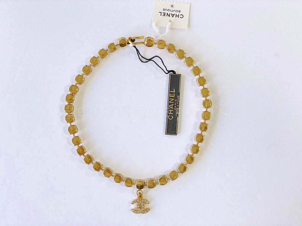 Like New Rare Condition Chanel 95A Vintage "Barbie" Crystal Rhinestone Choker Necklace