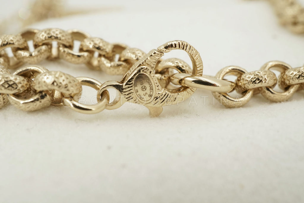 Chanel 19S Crystal Letter Logo Necklace Choker