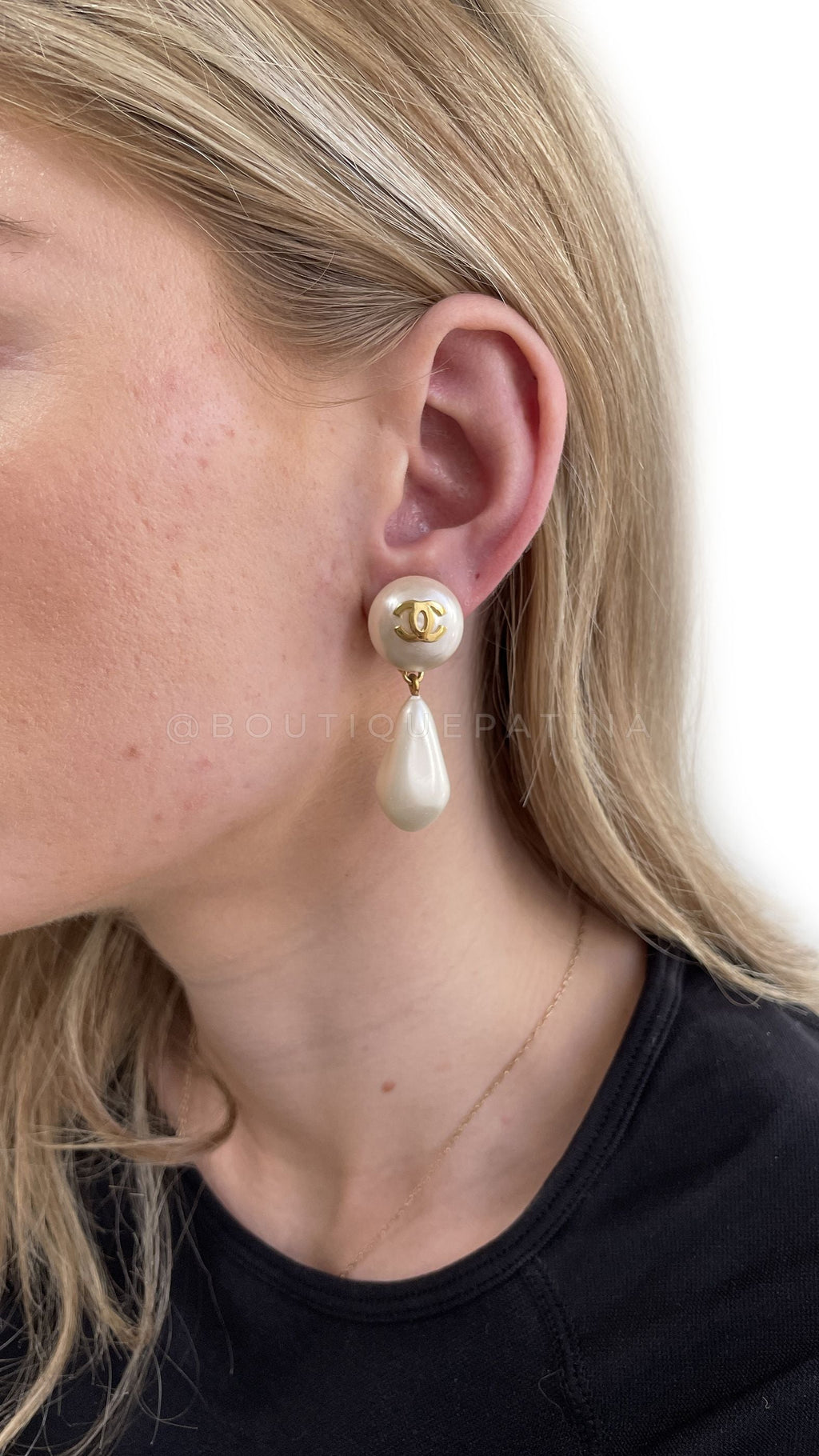 Chanel Vintage 1980s Pearl Drop Earrings