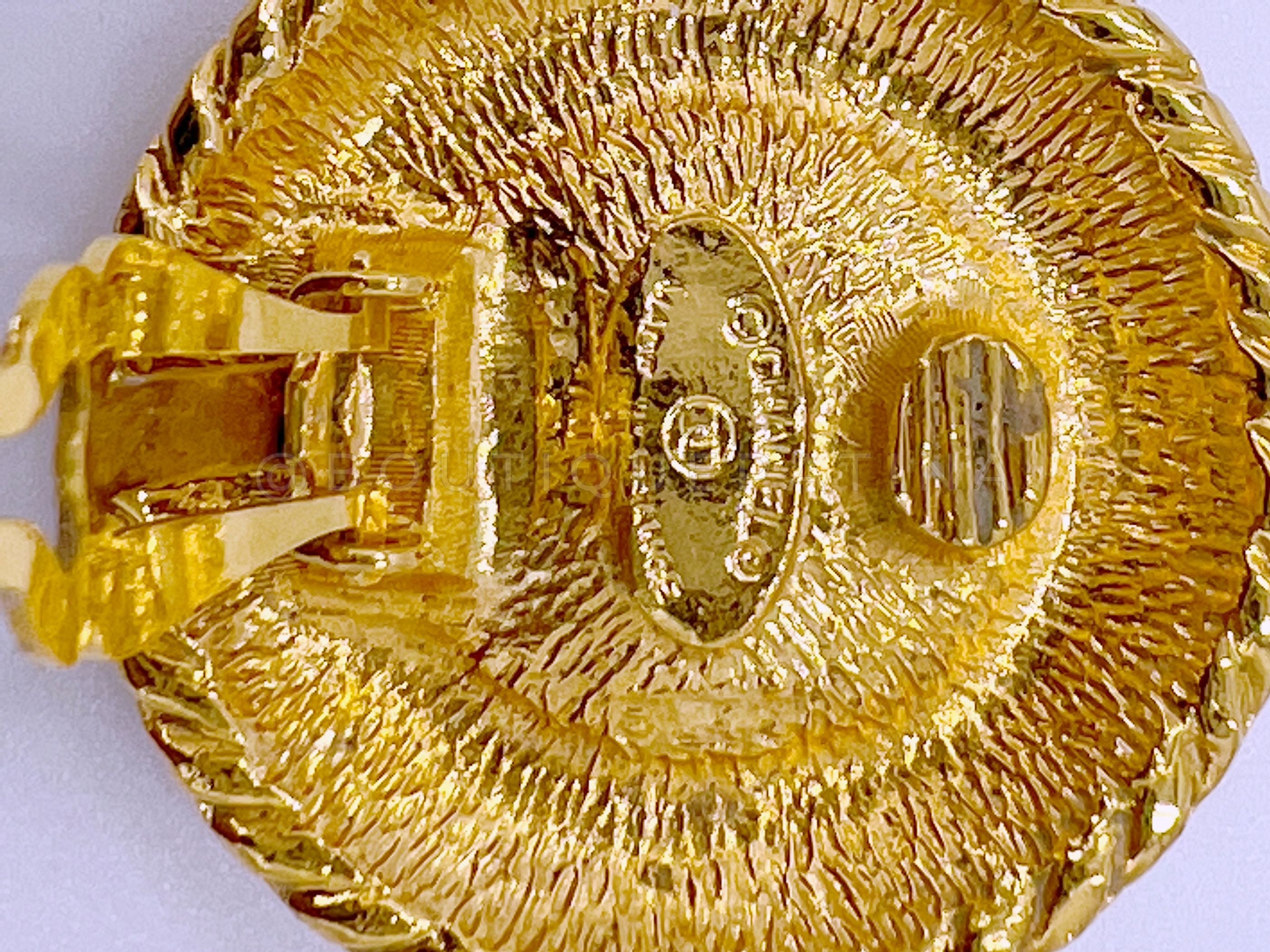 Chanel Vintage Blue Gripoix Large Stud Earrings