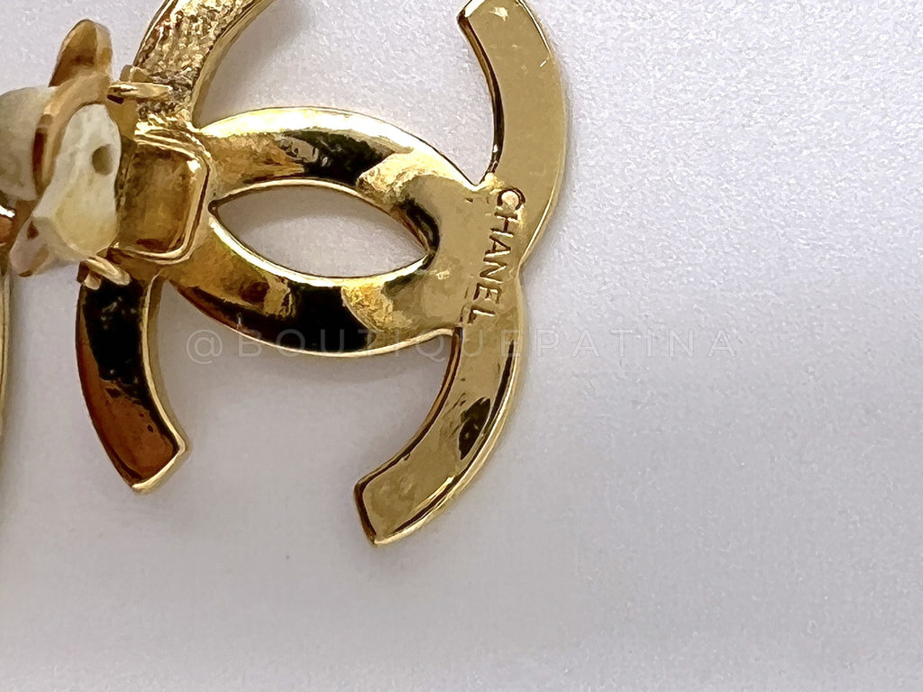 Rare Chanel Vintage Circle Hoop Dangle Earrings