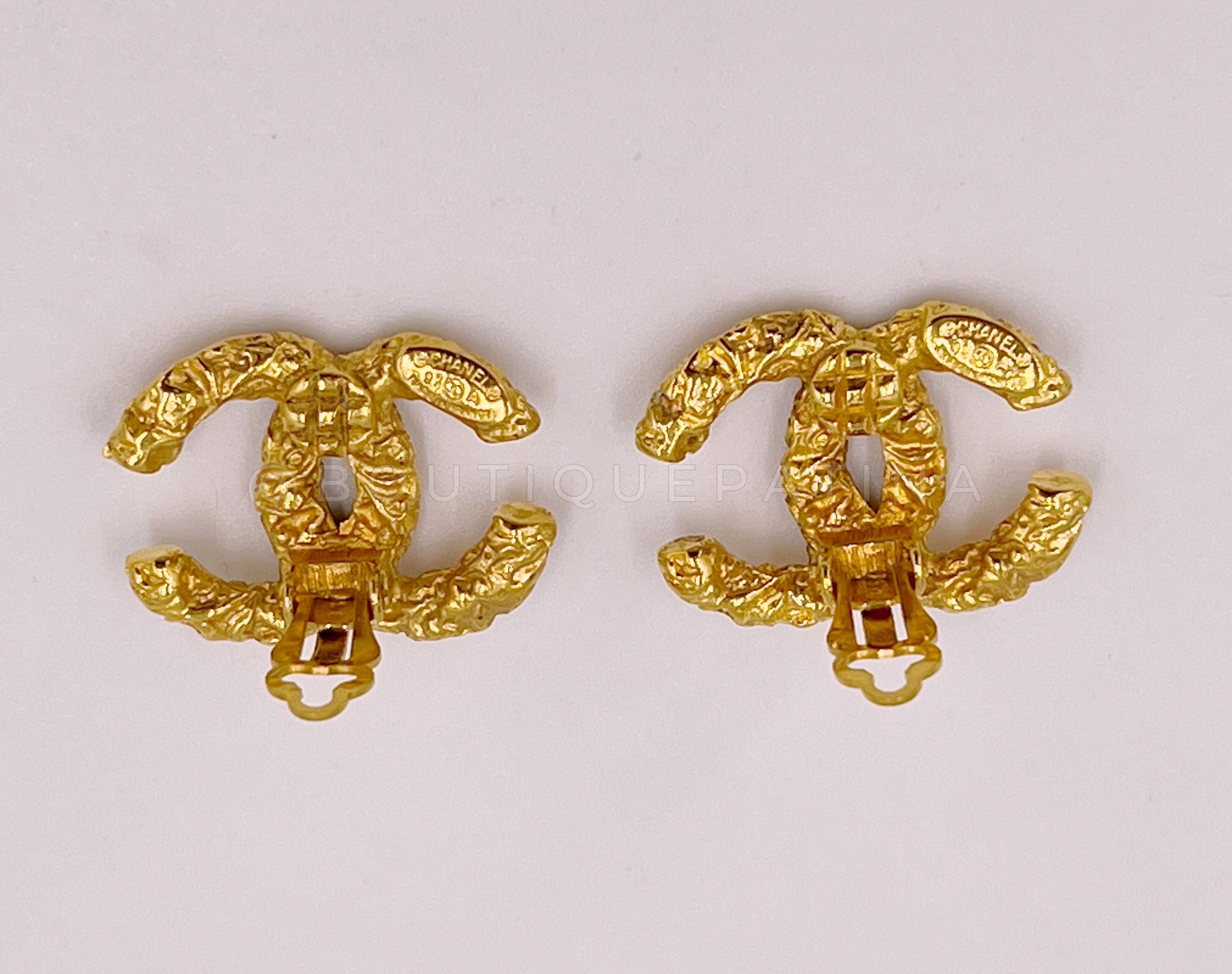Chanel Vintage 93A CC Logo Stud Earrings