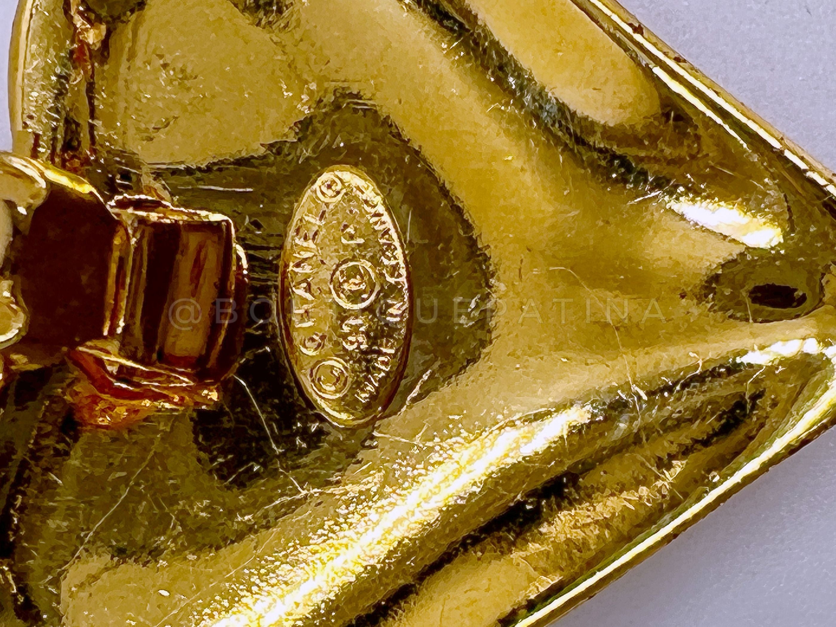 Chanel Vintage 93P Giant Dangle Heart Earrings