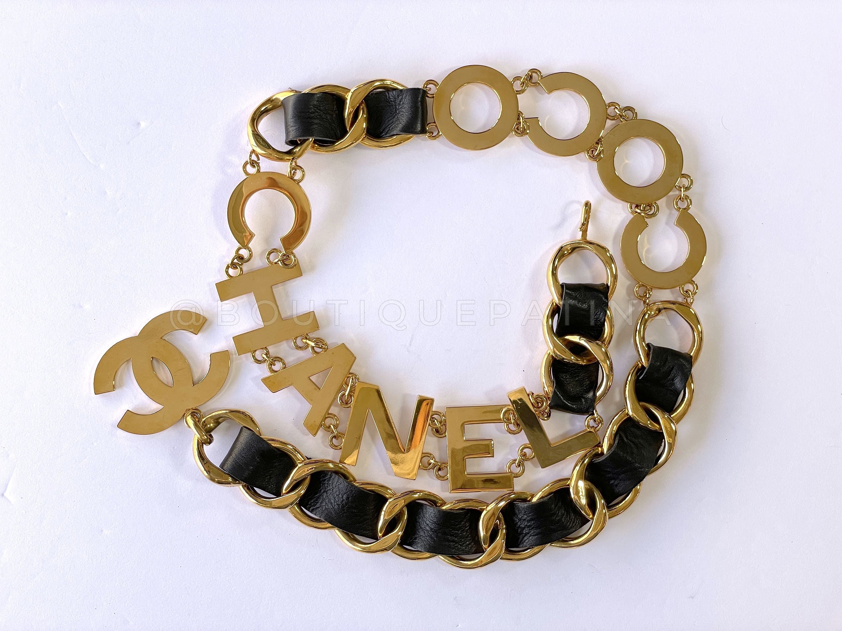 Chanel Vintage 93P Large Letter Logo Necklace Belt YQ8