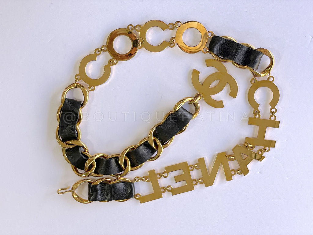 Chanel Vintage 93P Large Letter Logo Necklace Belt YQ8