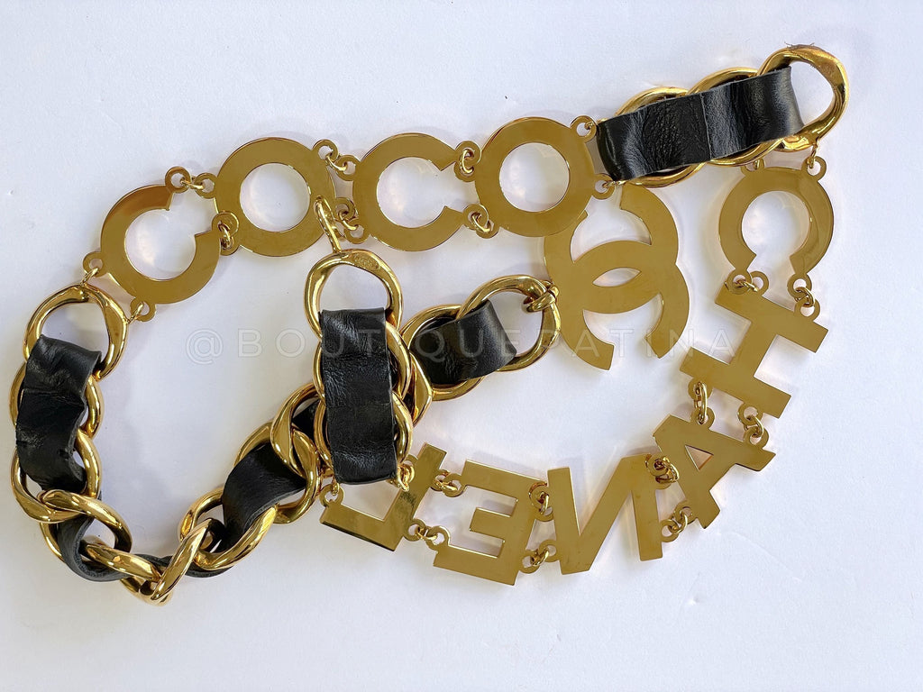 Chanel Vintage 93P Large Letter Logo Necklace Belt YQ8