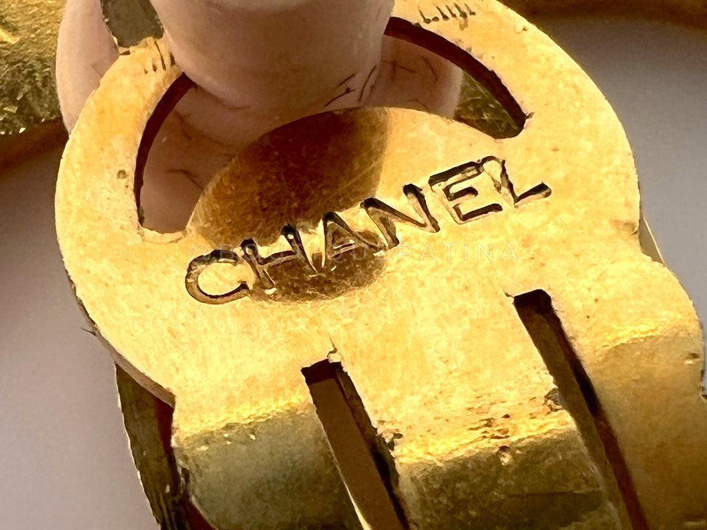 Rare 1980s Chanel Vintage Circle Hoop Dangle Earrings
