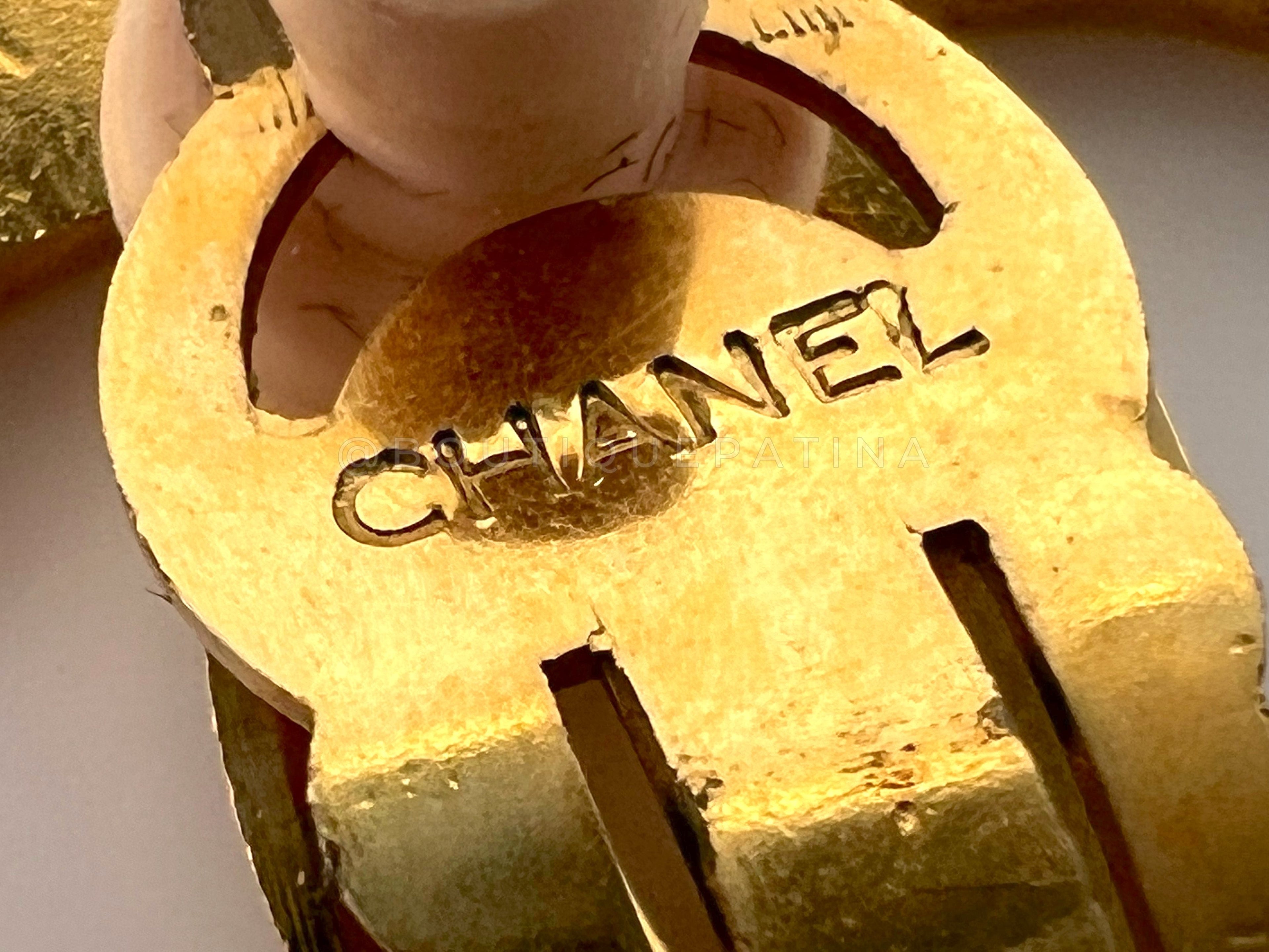 Rare 1980s Chanel Vintage Circle Hoop Dangle Earrings