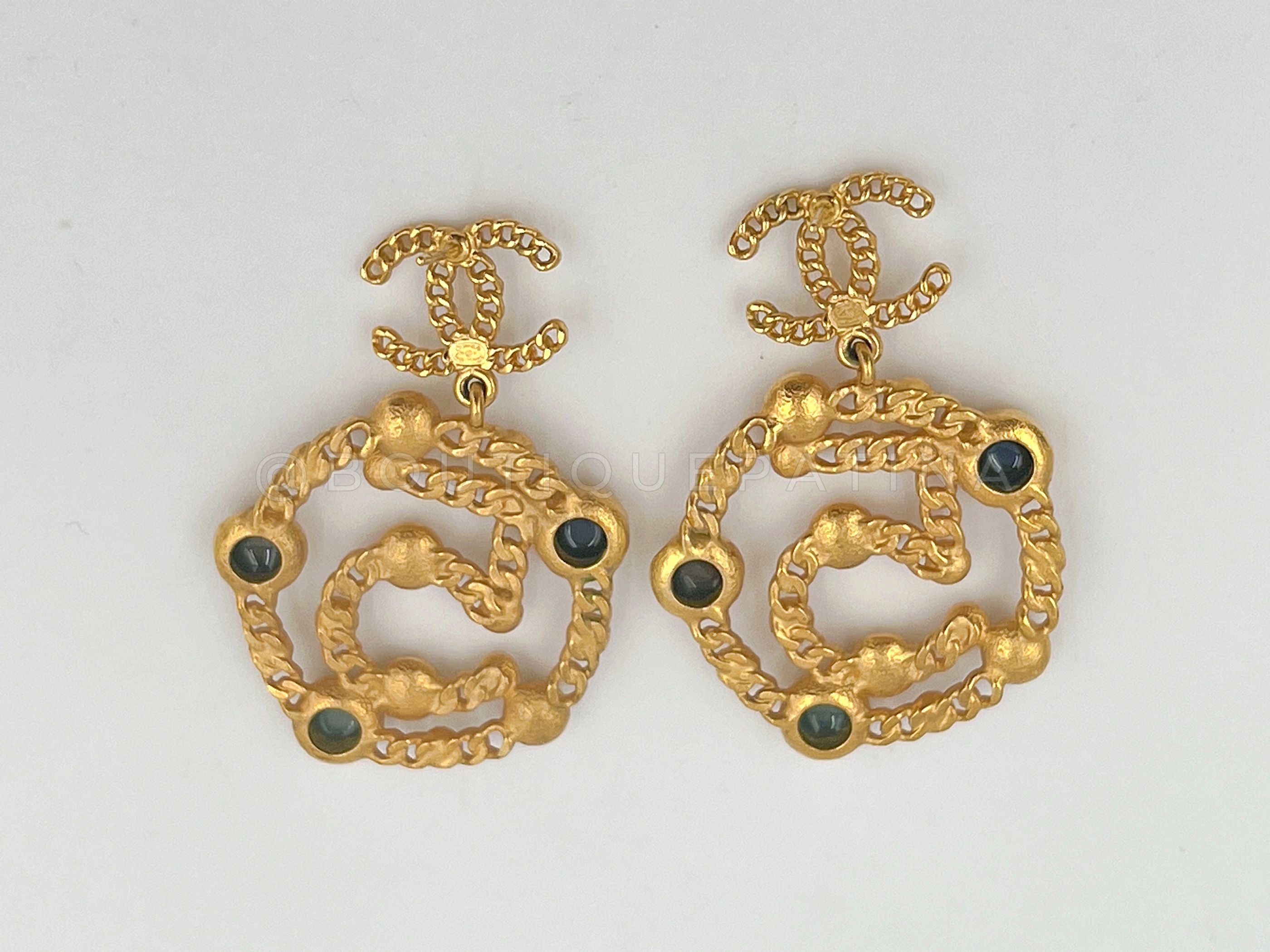 Rare Chanel Runway "5" Dangle CC Logo Earrings