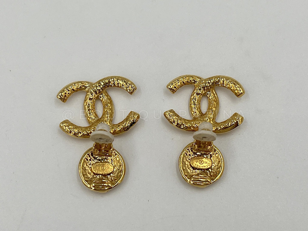 Pristine Chanel Vintage 95A CC Logo Dangle Earrings