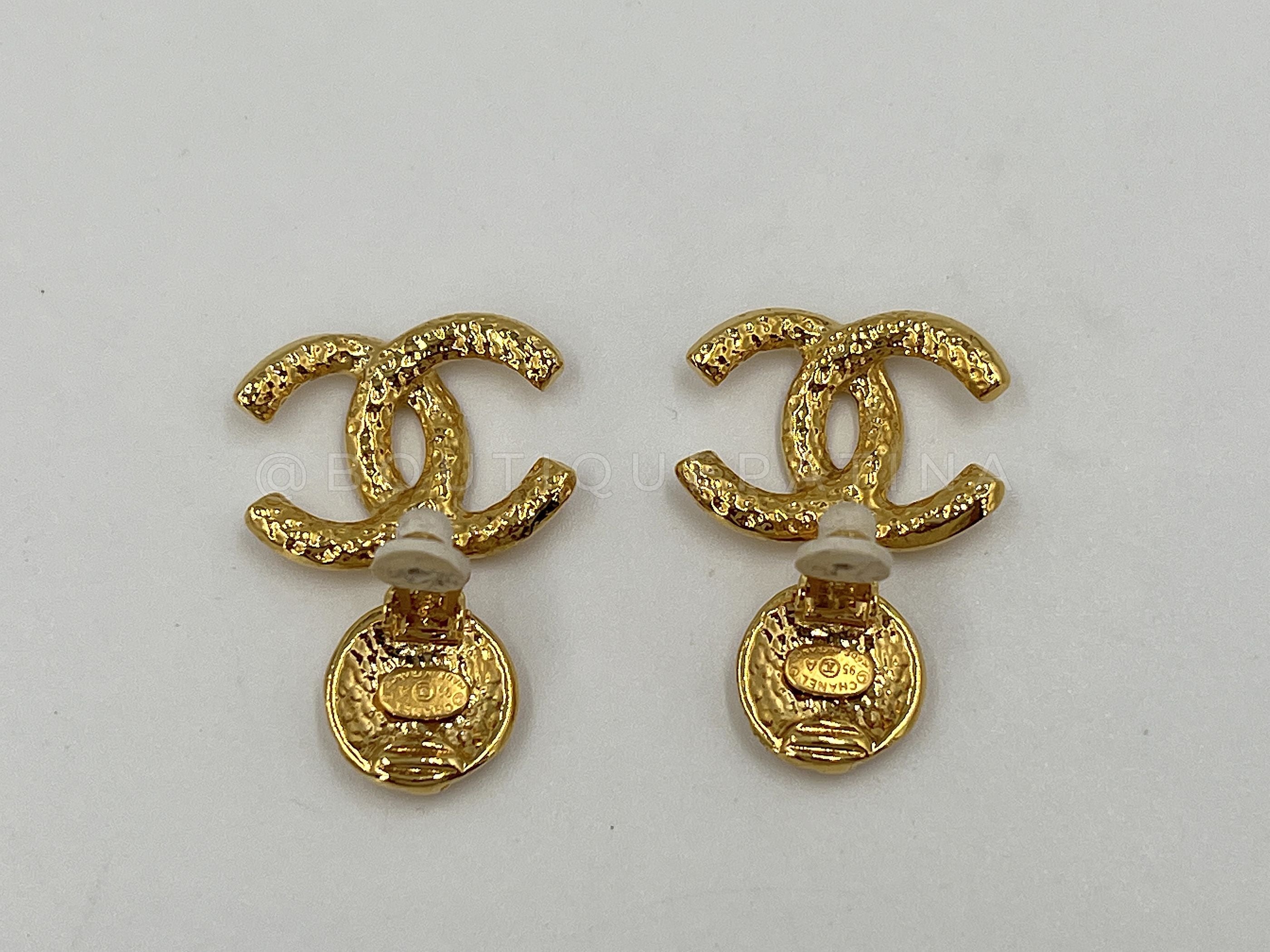 Pristine Chanel Vintage 95A CC Logo Dangle Earrings