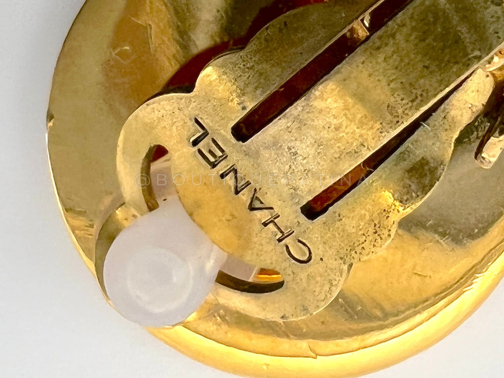 Chanel 1980s Vintage Large Hoop Dangle CC Statement Earrings IRI