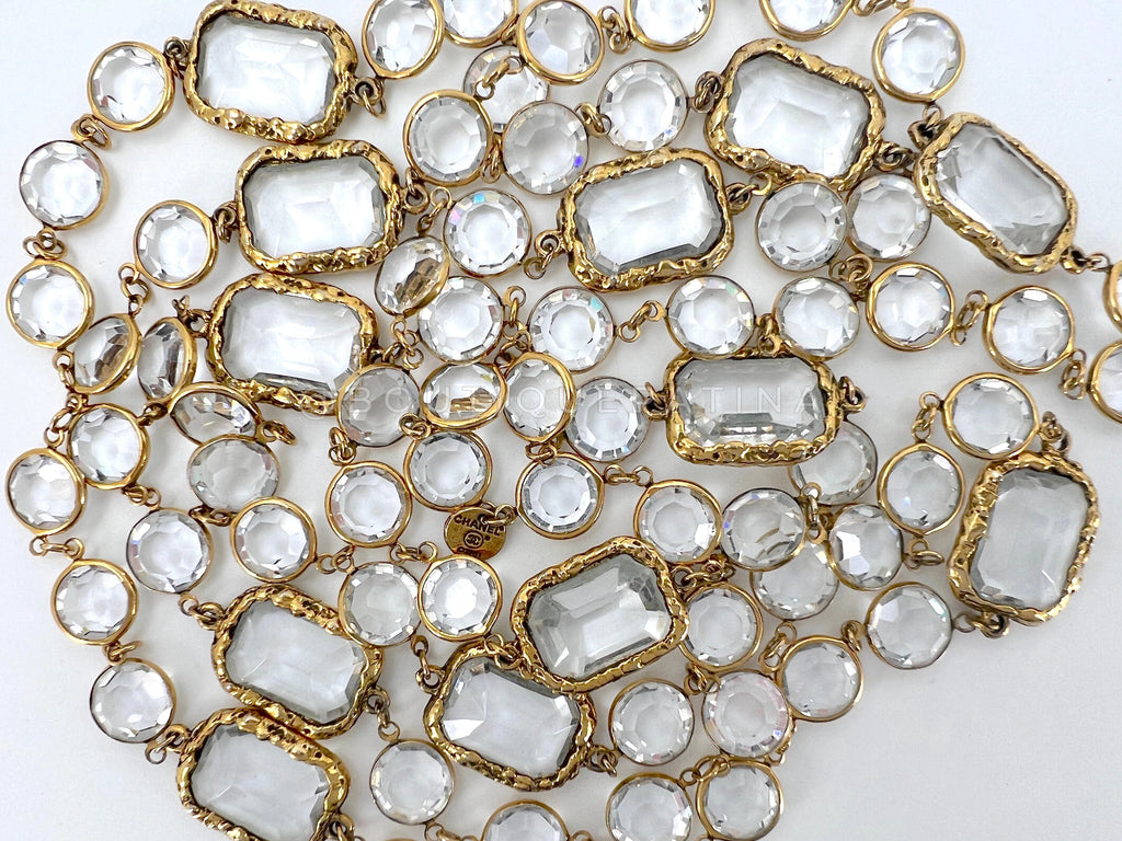 Chanel 1981 Clear Chicklet Long Necklace