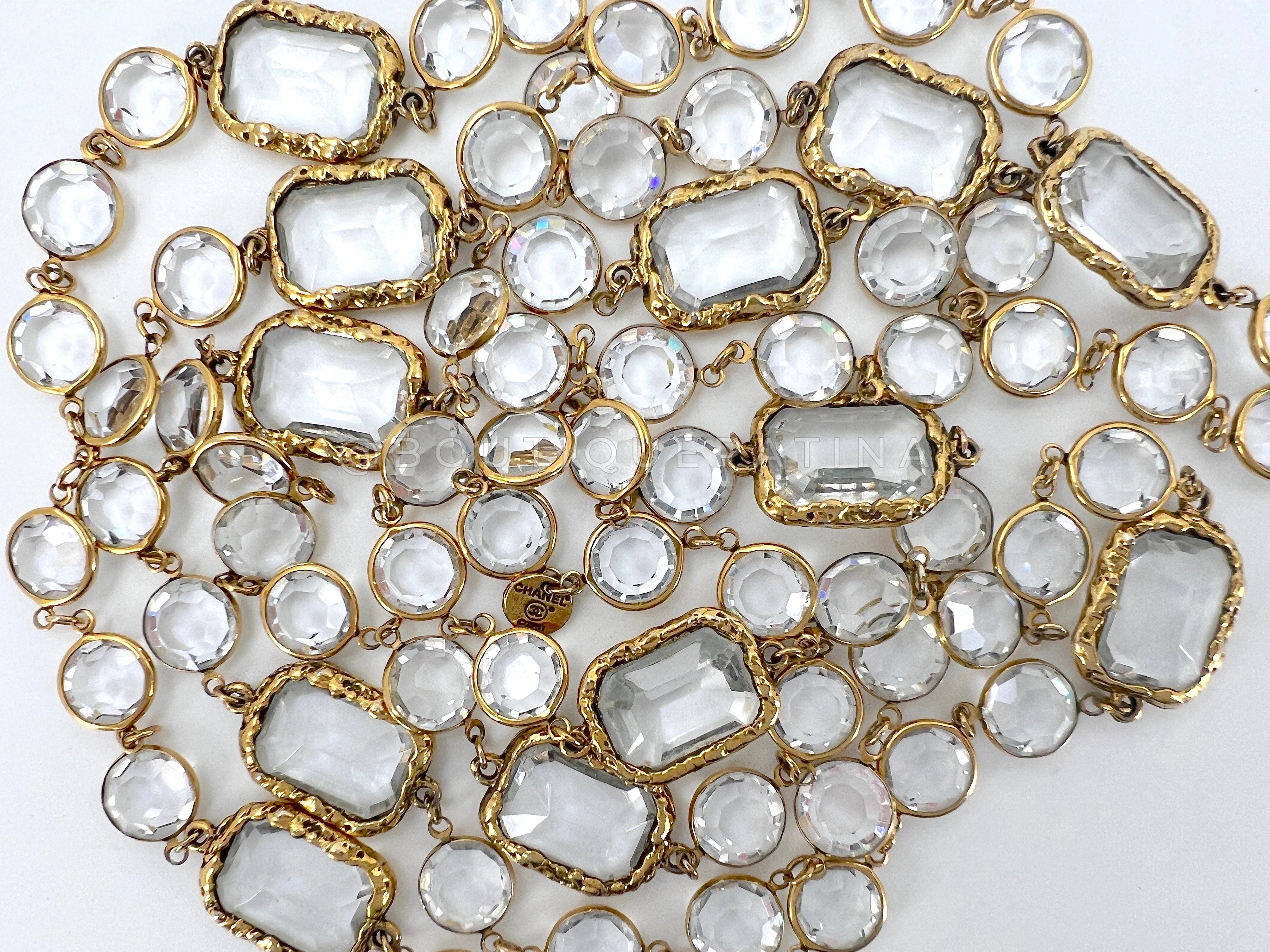 Chanel 1981 Clear Chicklet Long Necklace
