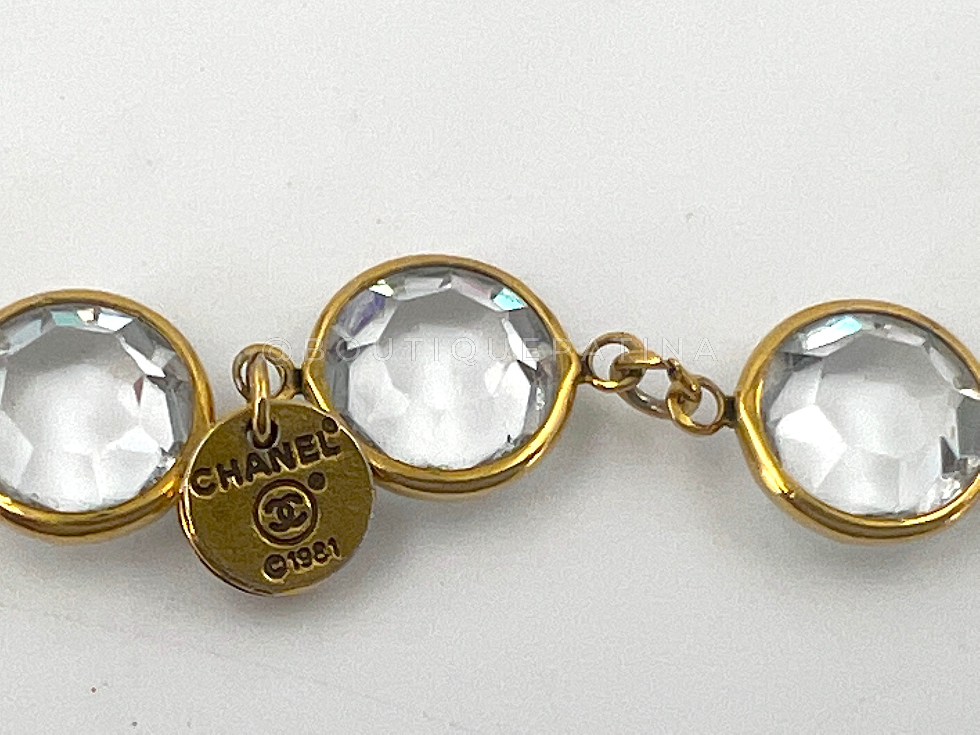 Chanel 1981 Clear Chicklet Long Necklace