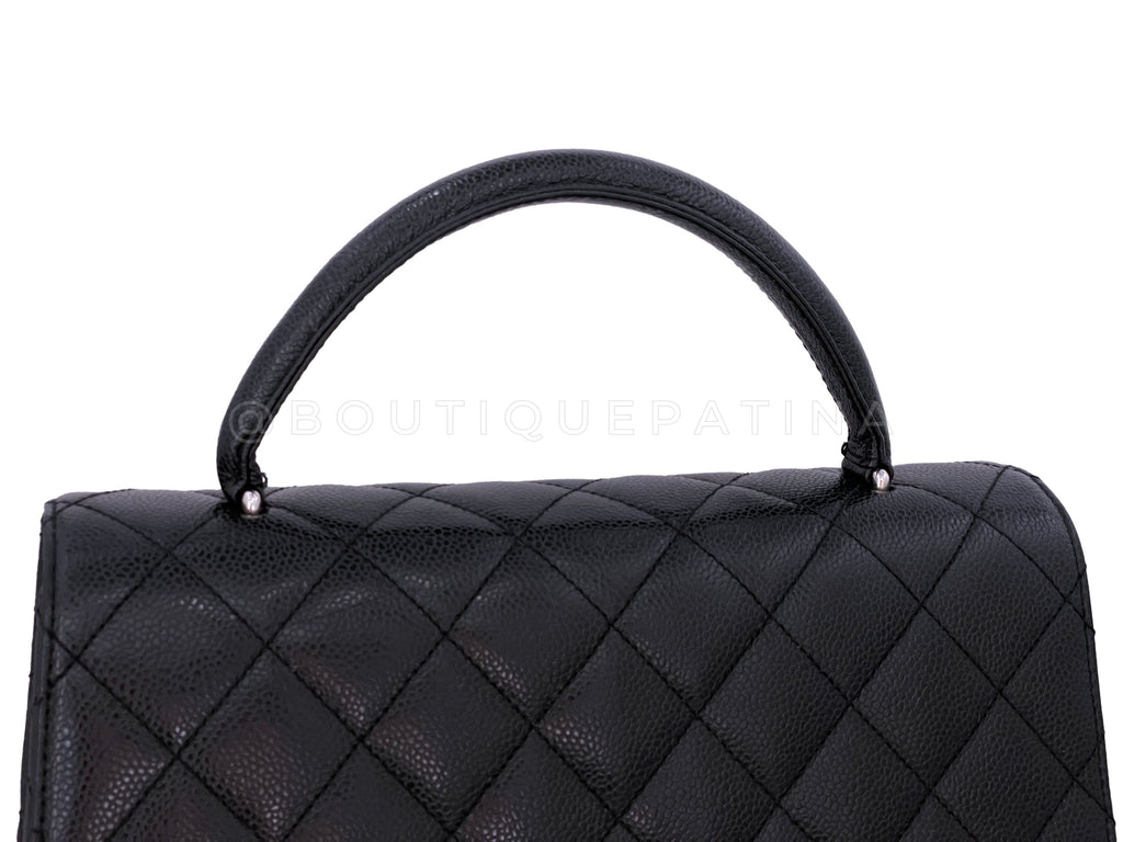 Chanel Vintage Black Caviar Kelly Flap Bag SHW