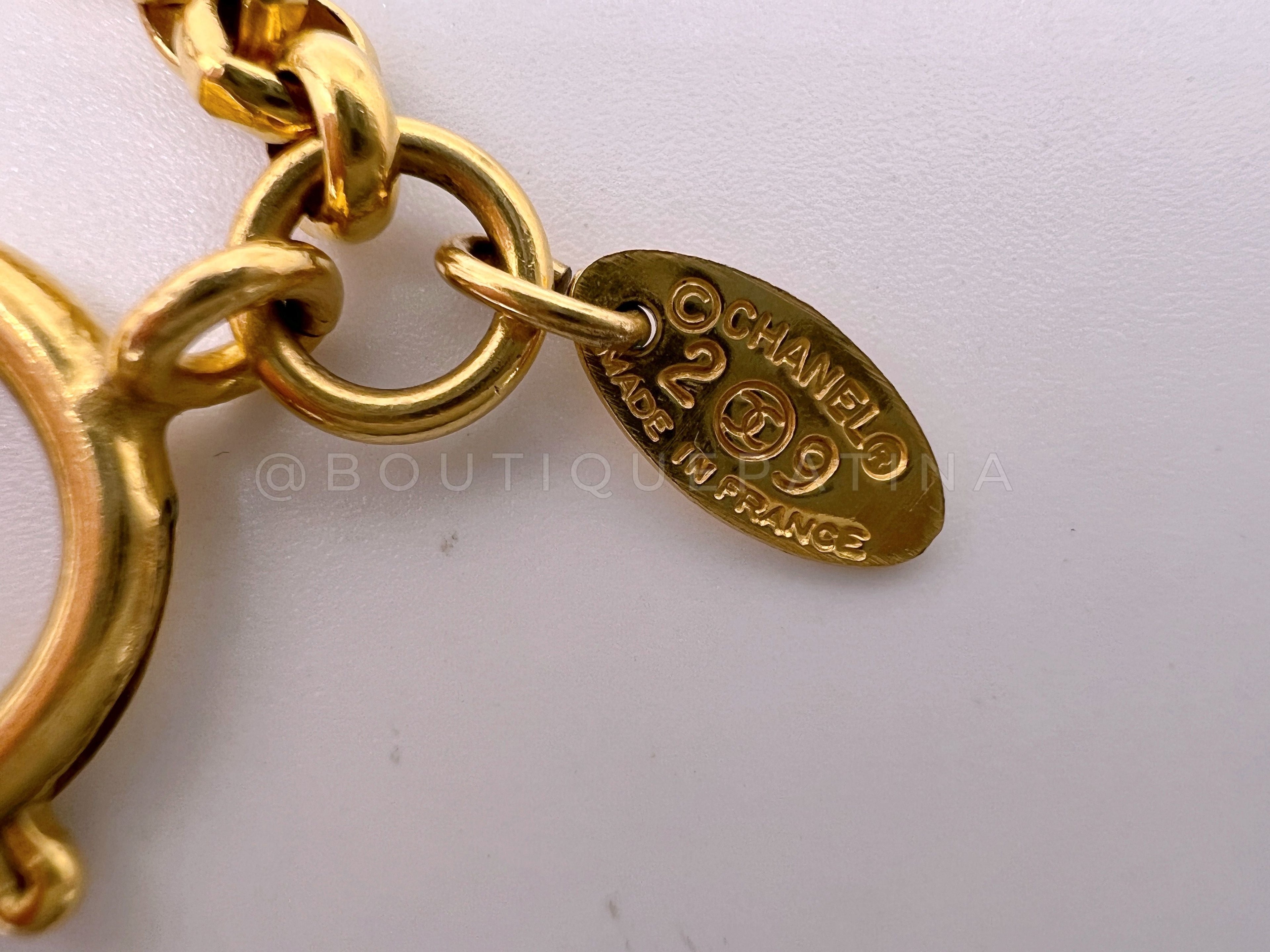 Chanel Collection 29 1992 Hammered/Brushed Gold CC Necklace