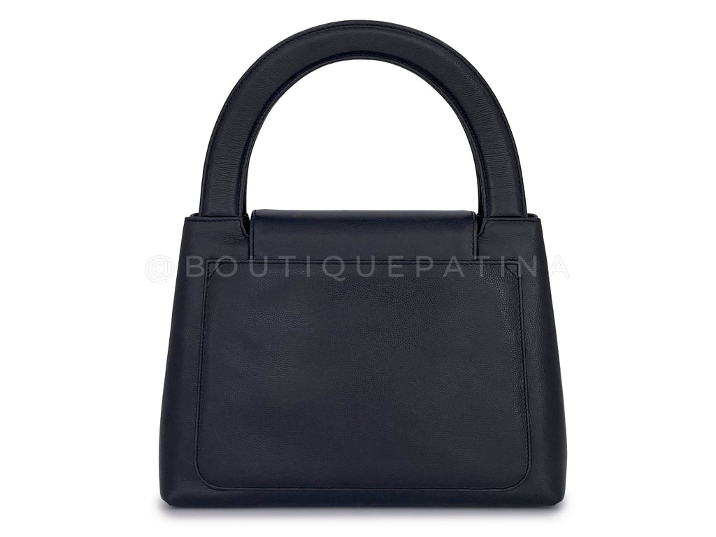 Chanel Black Caviar Mini Kelly Evening Bag 24k GHW