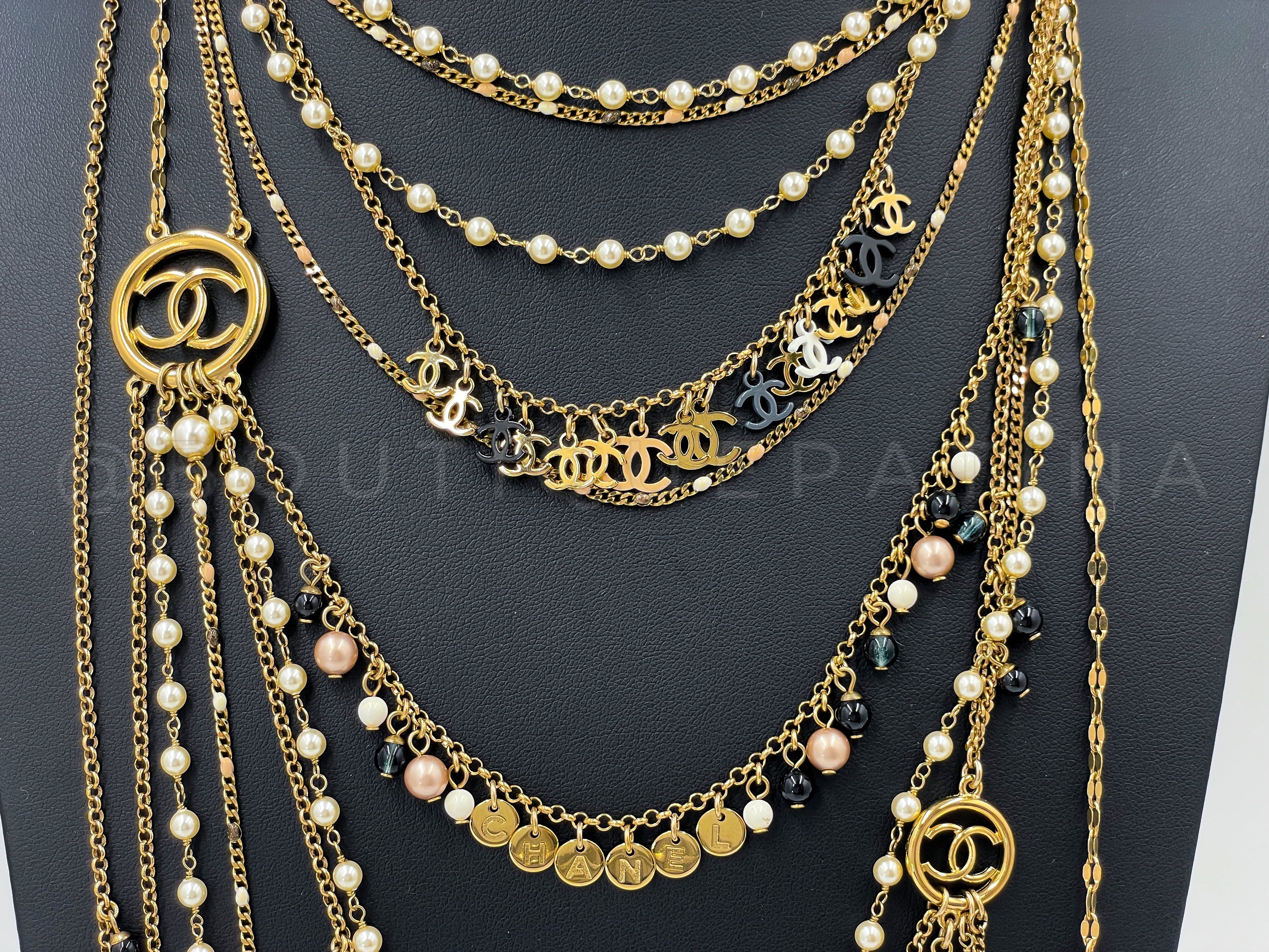 Rare Chanel 19S 12-Strand 30 CC Logo Chanel Beaded Necklace