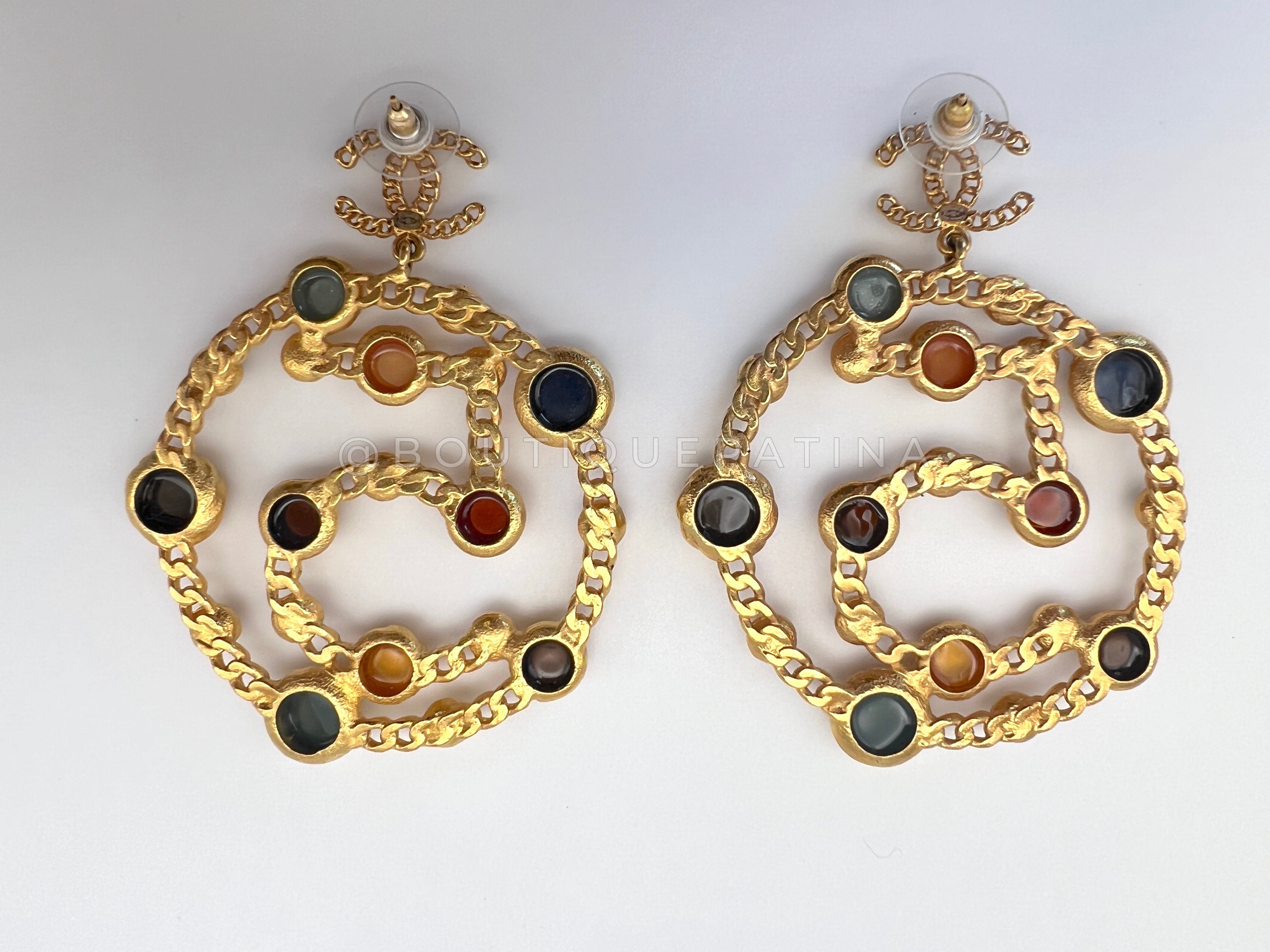 2018 Rare Chanel Runway "5" Dangle CC Logo Earrings