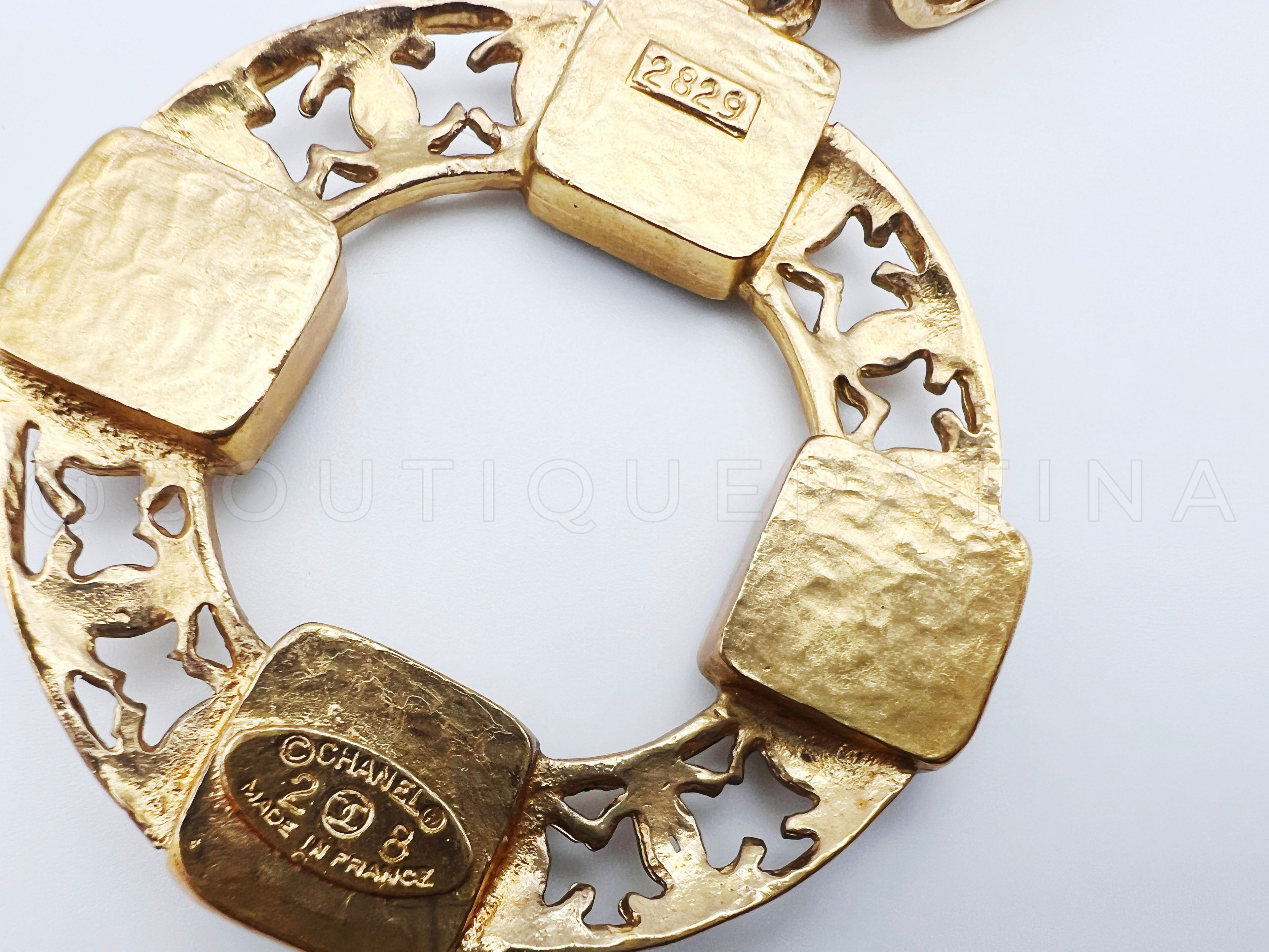 Rare Chanel Vintage Collection 28 Pearl and CC Hoop Earrings Gold Plated