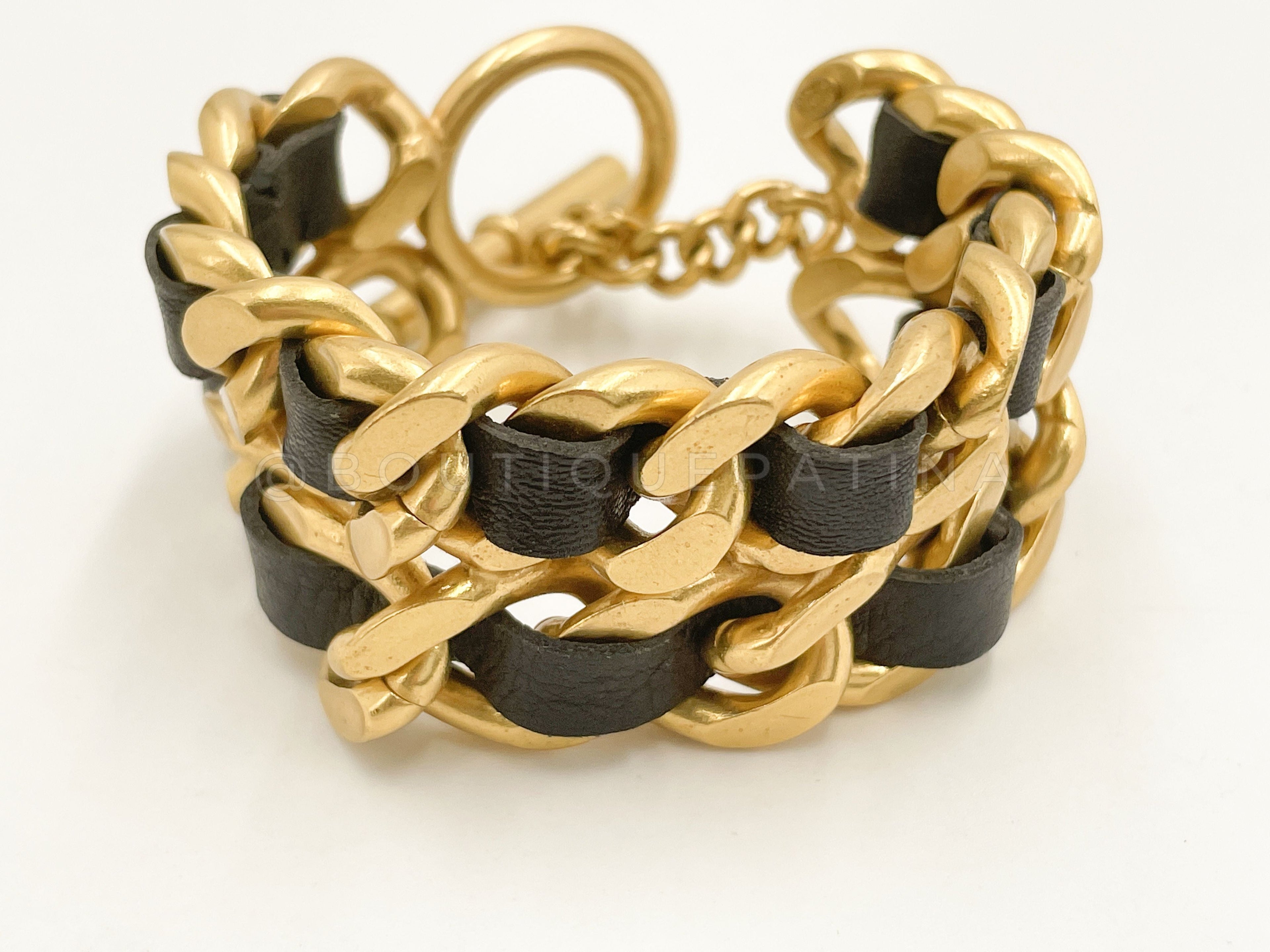 Chanel Vintage 95P Double Woven Chain Bracelet