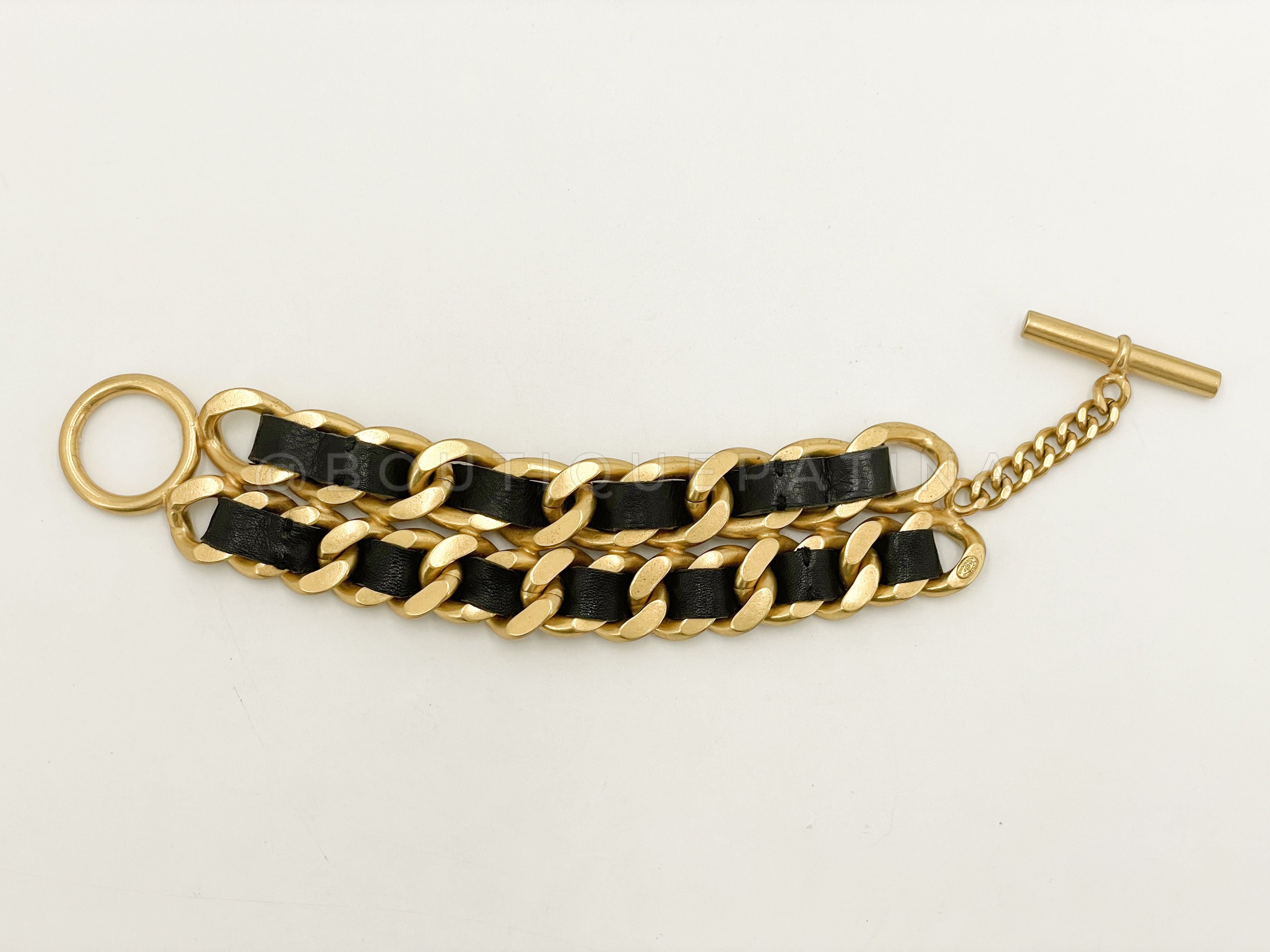 Chanel Vintage 95P Double Woven Chain Bracelet