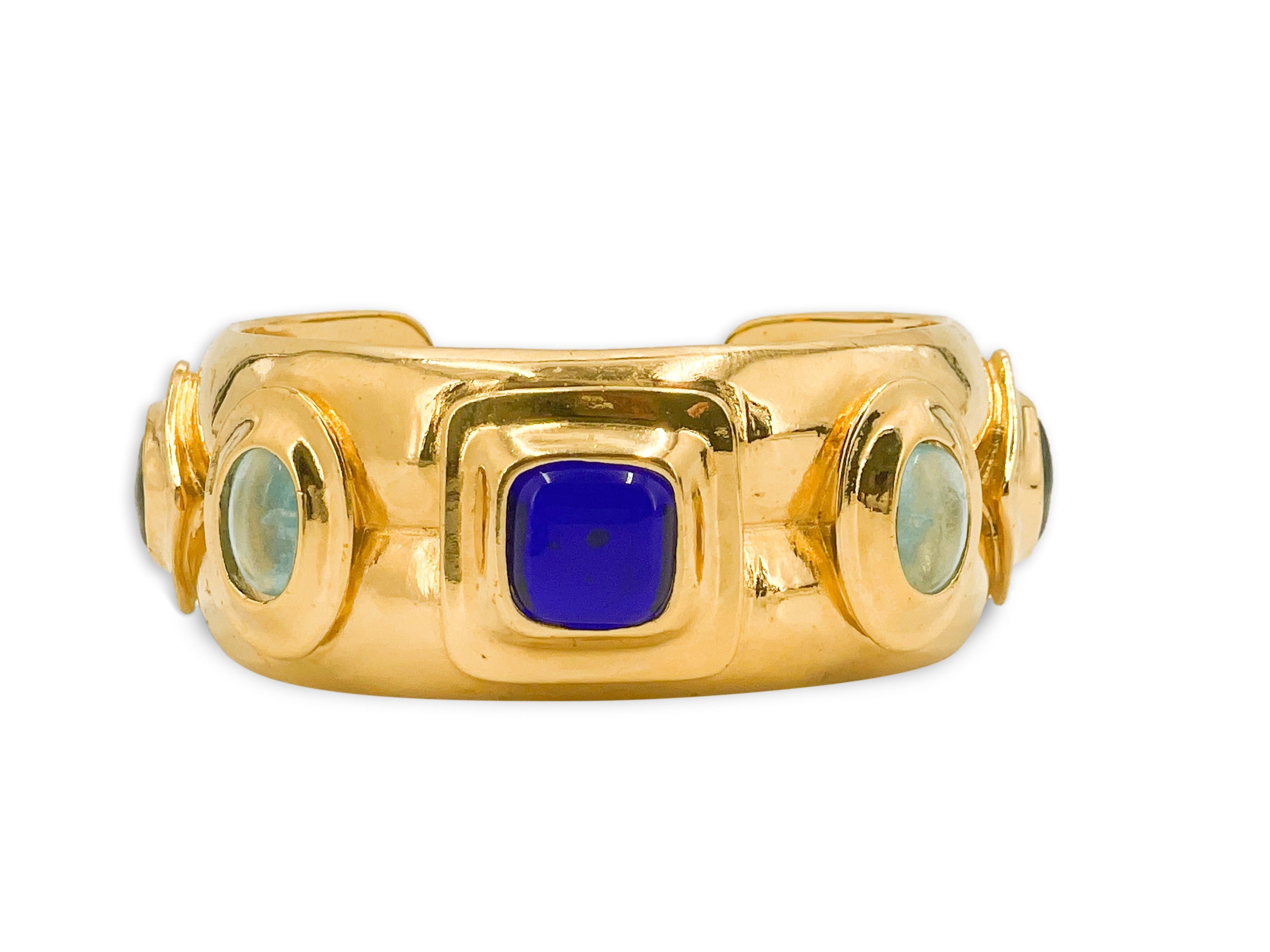 Rare Chanel Vintage 97P Jeweled Gripoix Cuff Bracelet